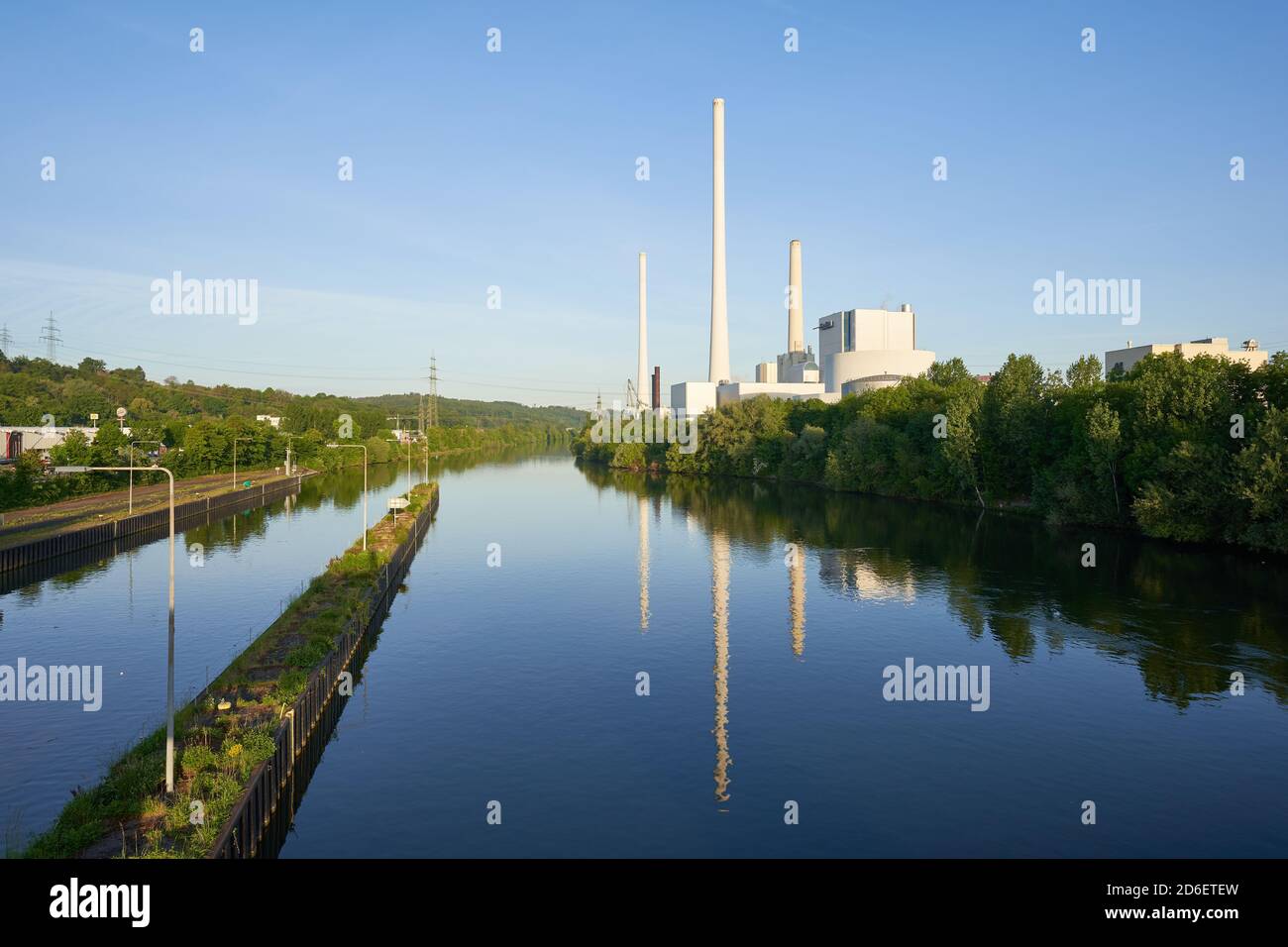 The Altbach / Deizisau thermal power station is a hard coal-fired power station. Stock Photo