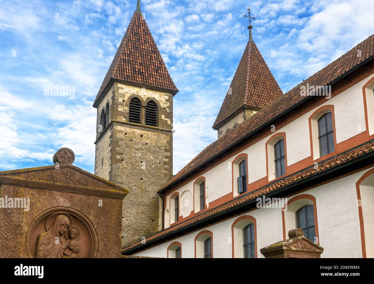 Church of St Peter and Paul in Reichenau Island, Germany. It is famous landmark of Baden-Wurttemberg. Medieval Christian building, Romanesque architec Stock Photo