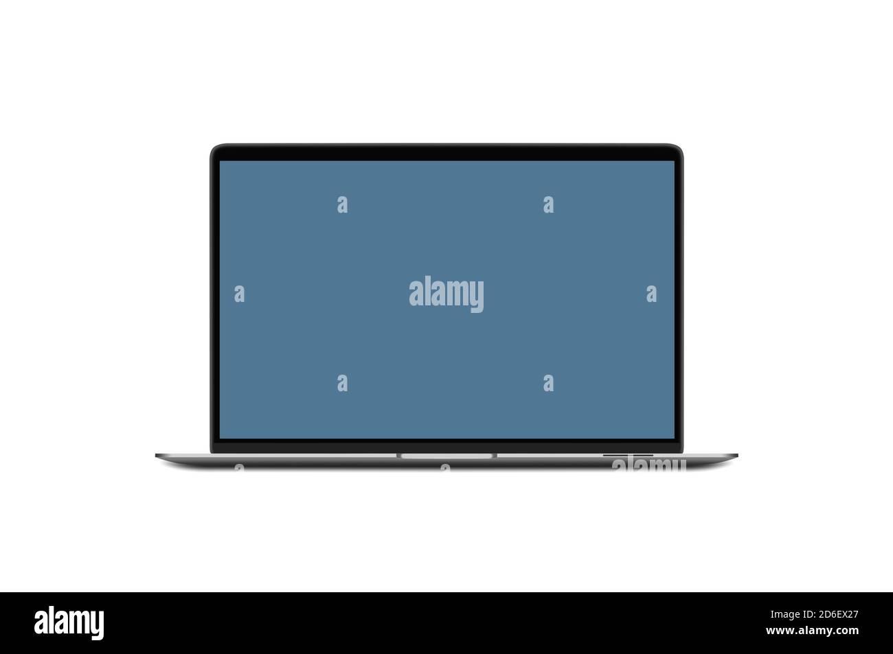Laptop with blue screen isolated on white background Stock Photo - Alamy