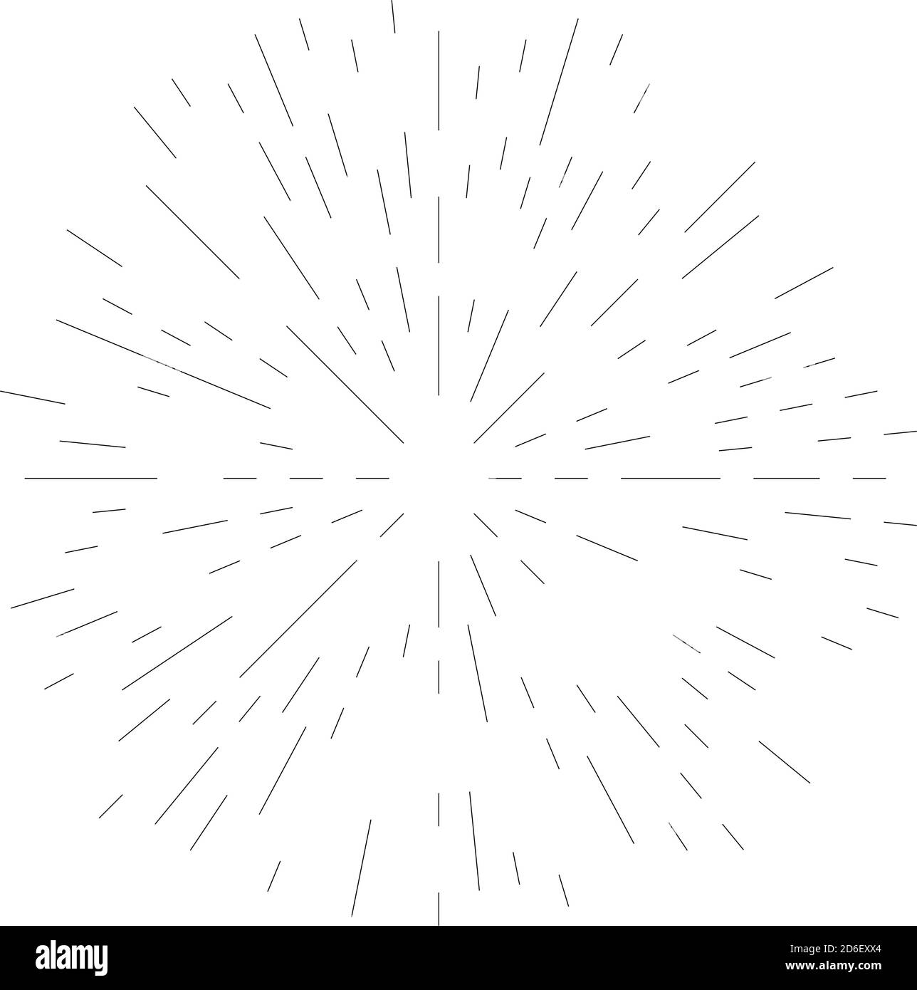Radial, radiating lines abstract burst element. Concentric whirligig ...