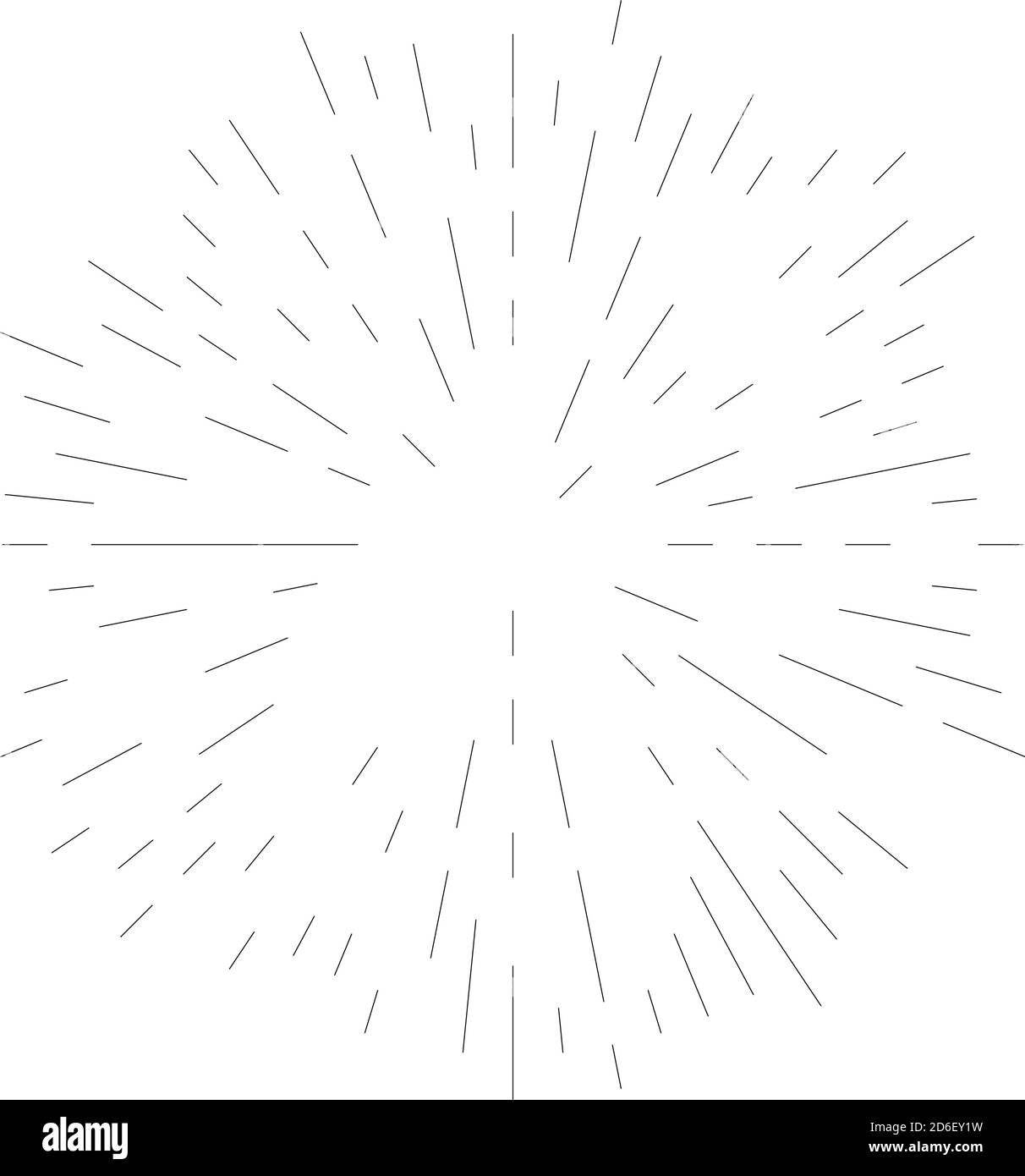 Radial, radiating lines abstract burst element. Concentric whirligig ...