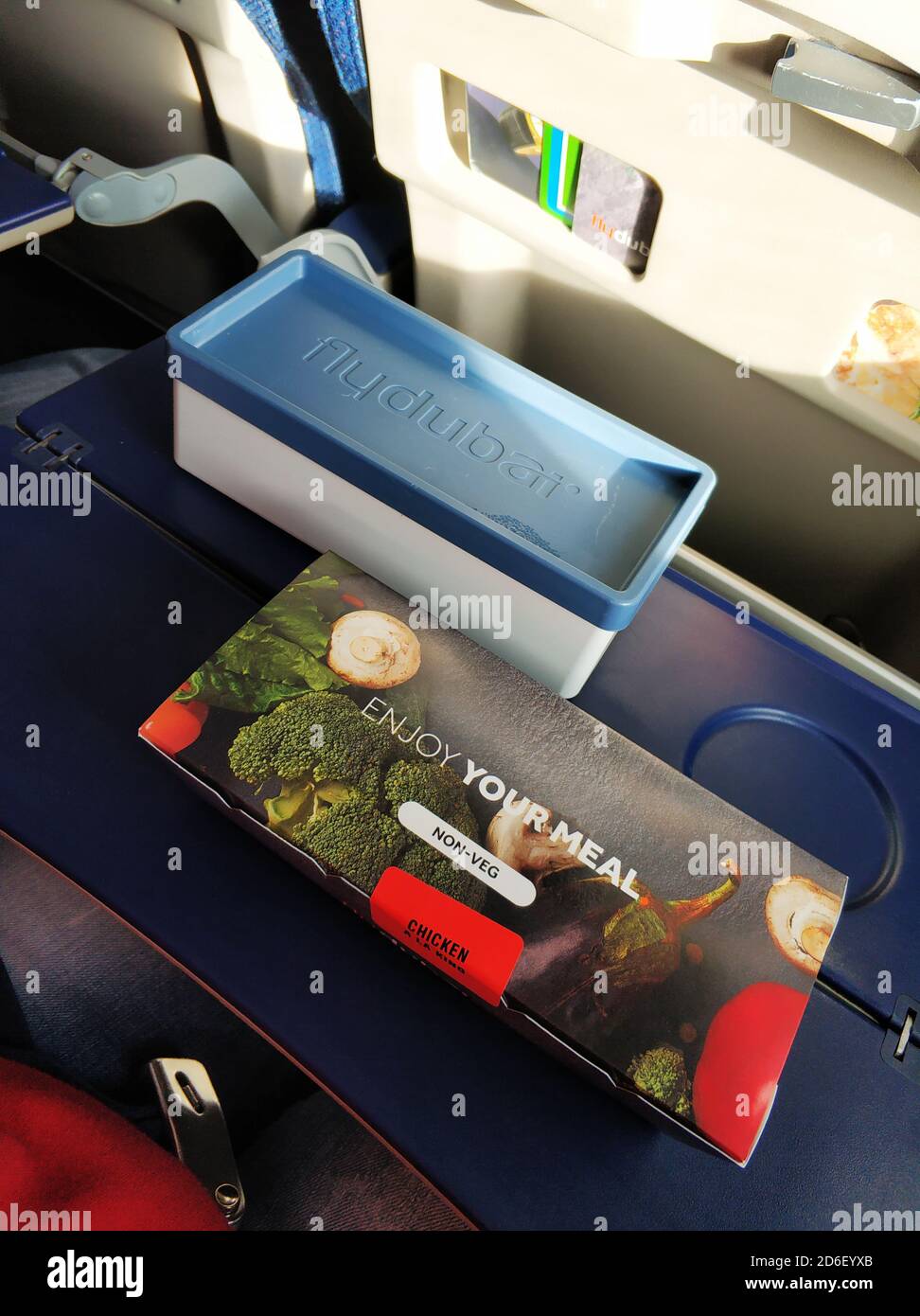 A set of lunch dishes for a flydubai passenger. Food on the plane Stock Photo Alamy