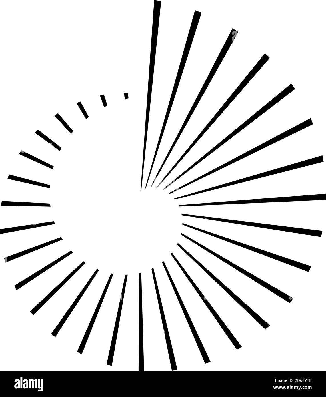 Circle Radiating Pattern Circular radial, radiating lines, beams, rays. Geometric circle vector ...