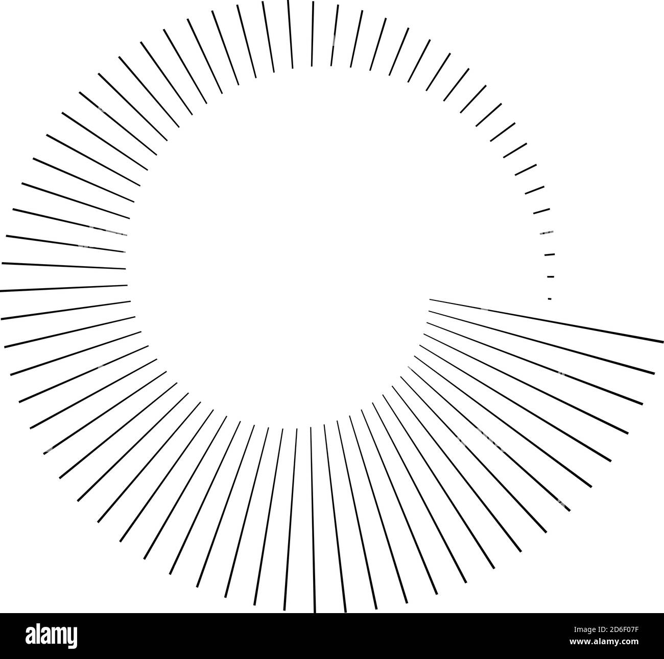 Vector Radiating Circle Circular radial, radiating lines, beams, rays. Geometric circle vector ...
