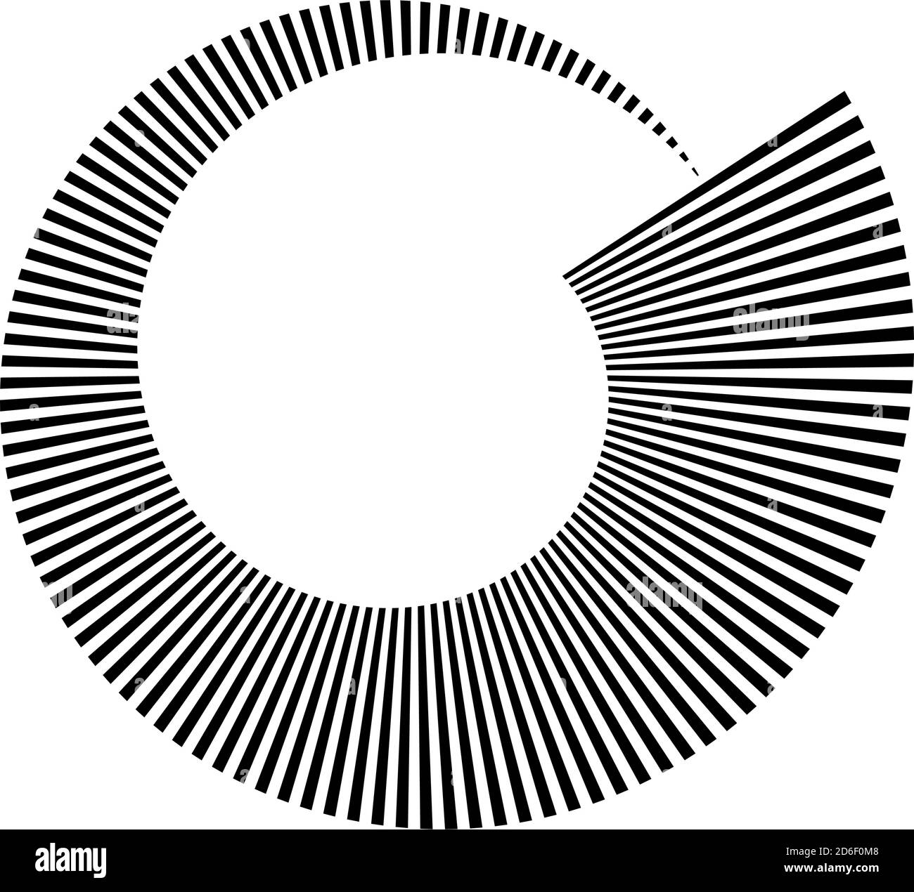 Vector Radiating Circle Circular radial, radiating lines, beams, rays. Geometric circle vector ...