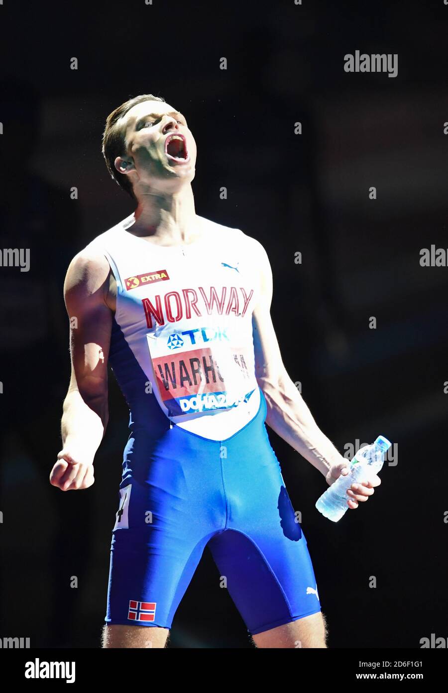 Karsten Warholm (Norway). 400 metres hurdles Gold Medal. IAAF World