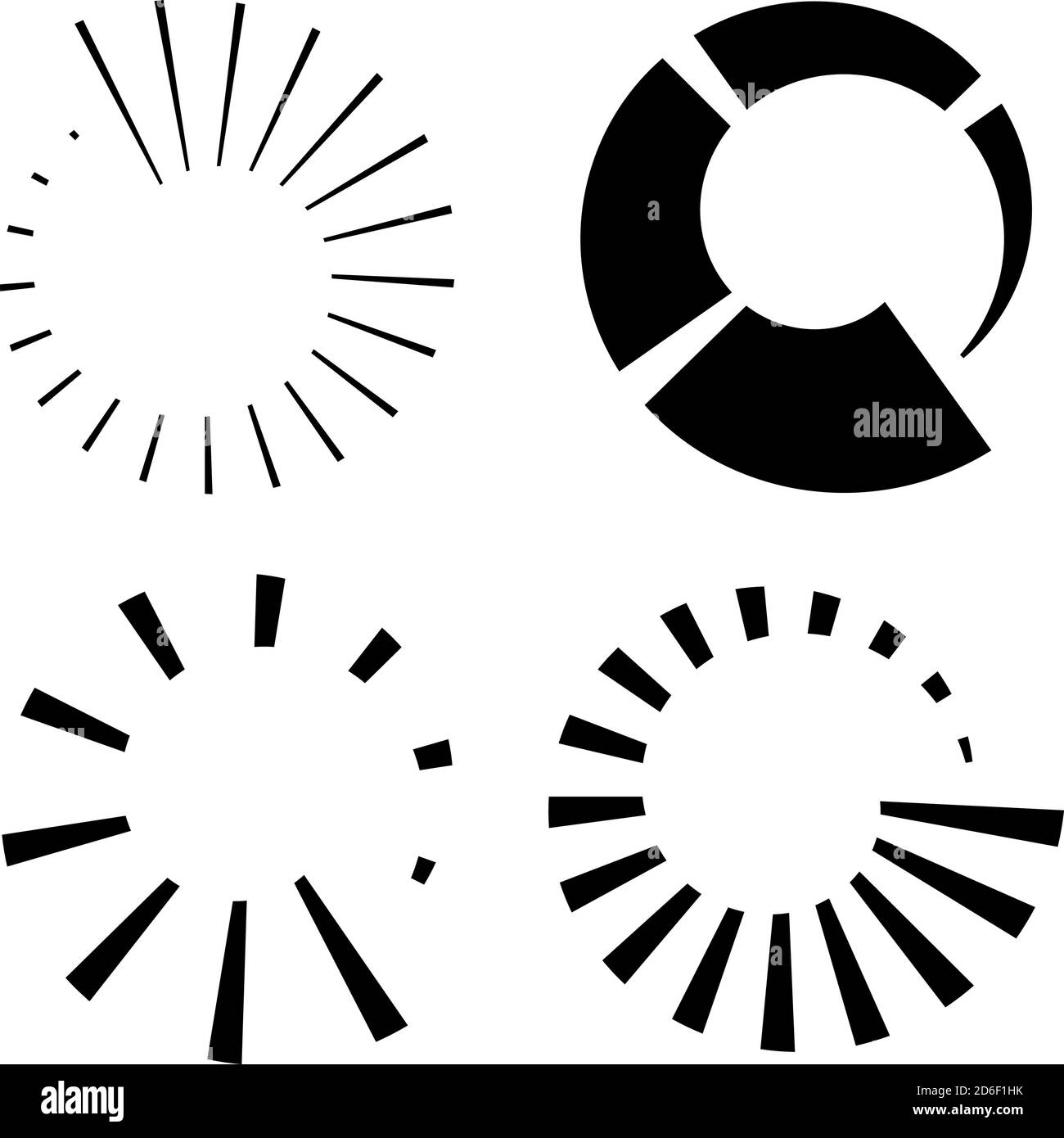 Set of Circular radial, radiating lines, beams, rays. Geometric circle ...