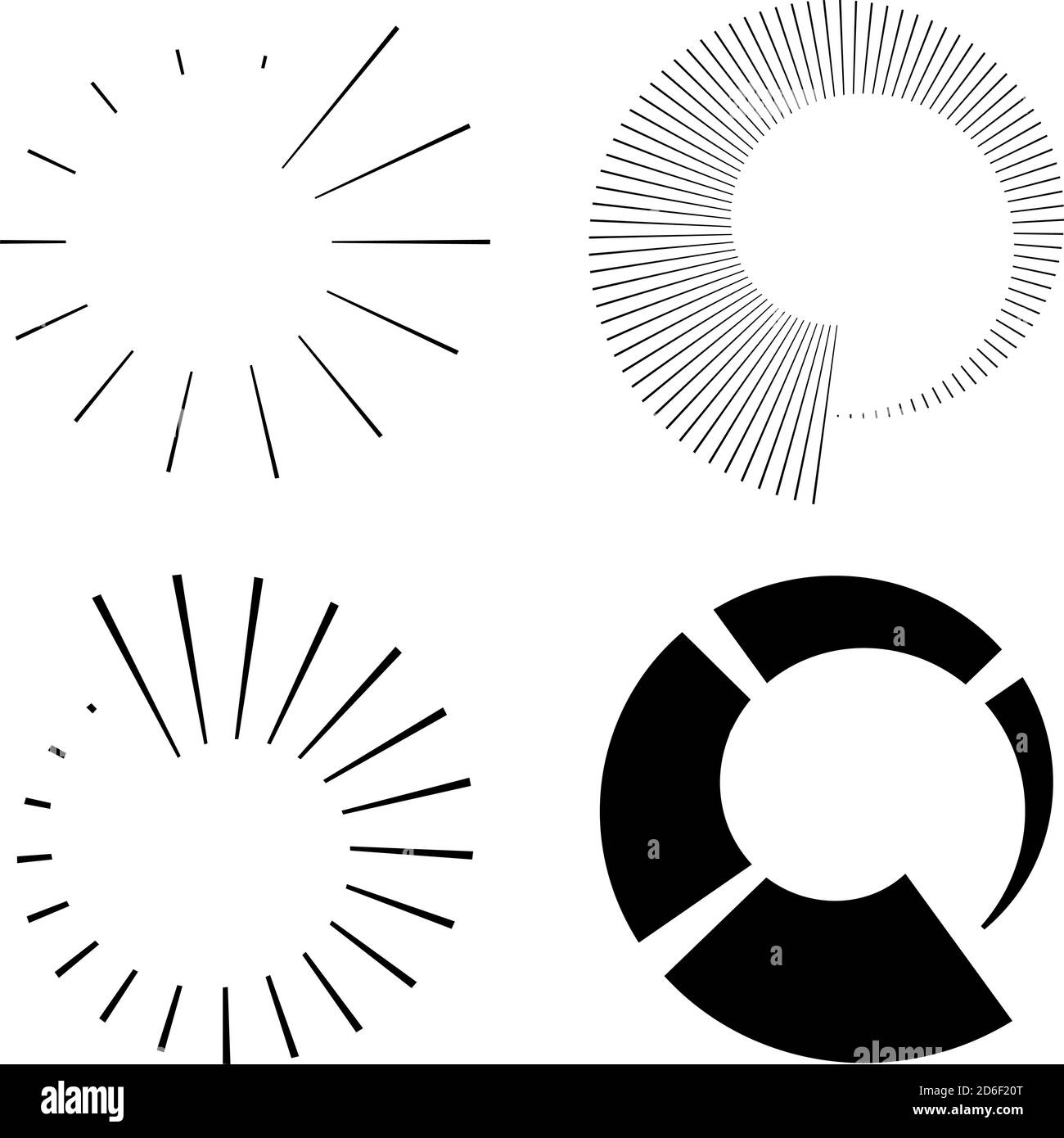 Circle Radiating Pattern Set of Circular radial, radiating lines, beams, rays. Geometric circle ...