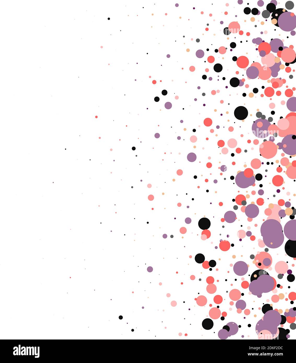 Color Round Frame. Birthday Circle Card. Pink Confetti Side Background