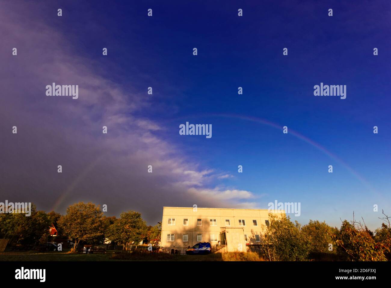 Rainbow in Germany. Stock Photo