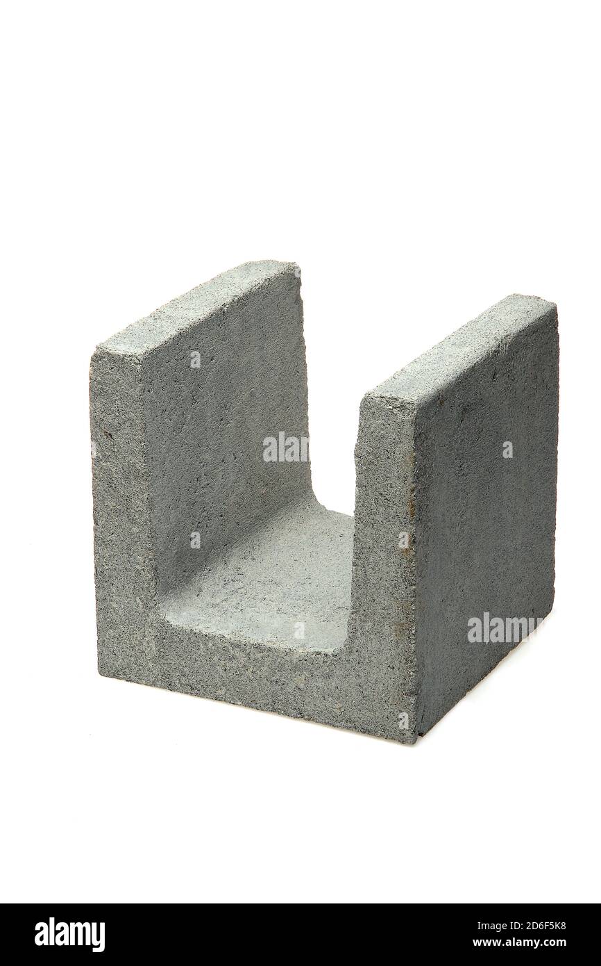 types of concrete blocks on white background Stock Photo - Alamy