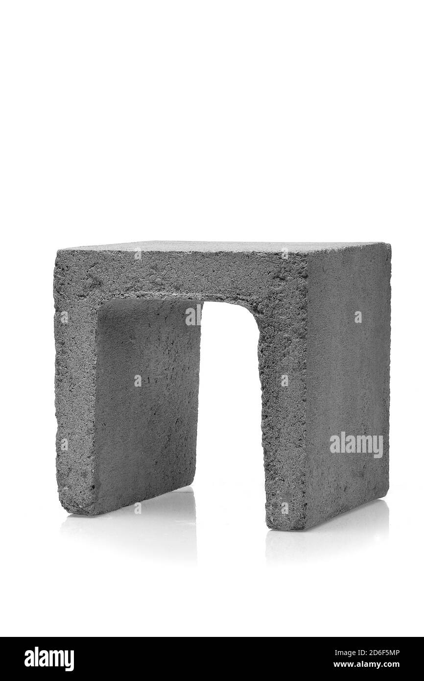 types of concrete blocks on white background Stock Photo Alamy