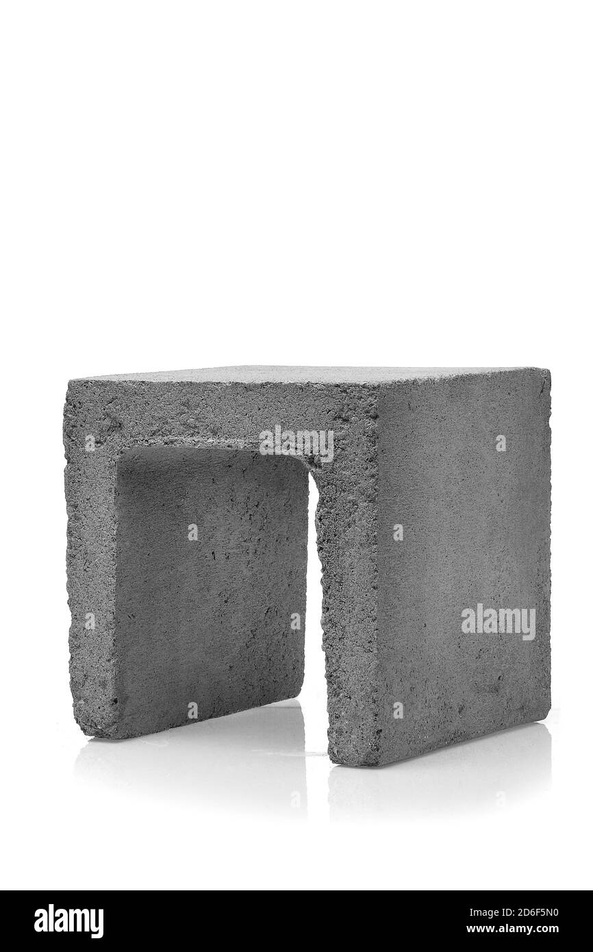 types of concrete blocks on white background Stock Photo Alamy