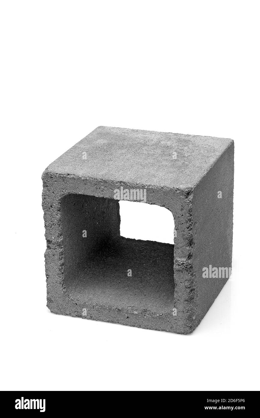 types of concrete blocks on white background Stock Photo Alamy