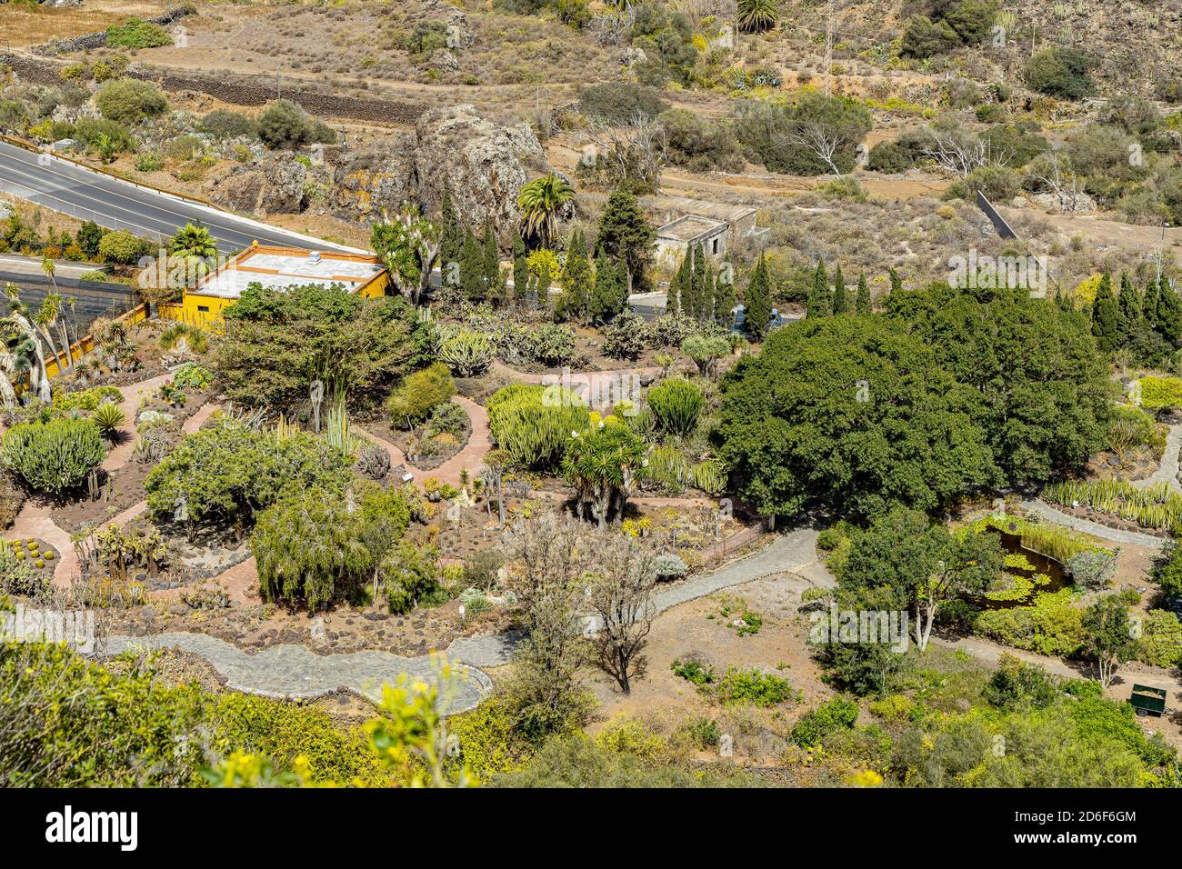 Top view of botanical garden 'Jardin Botanico', Gran Canaria, Spain