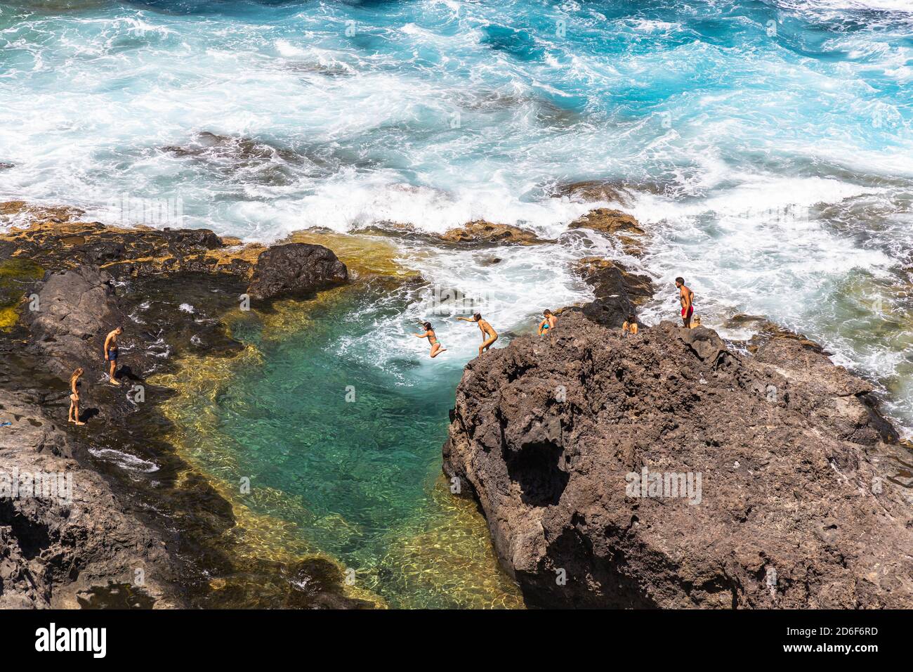 Sea water pool near Garachico, Tenerife, Spain Stock Photo