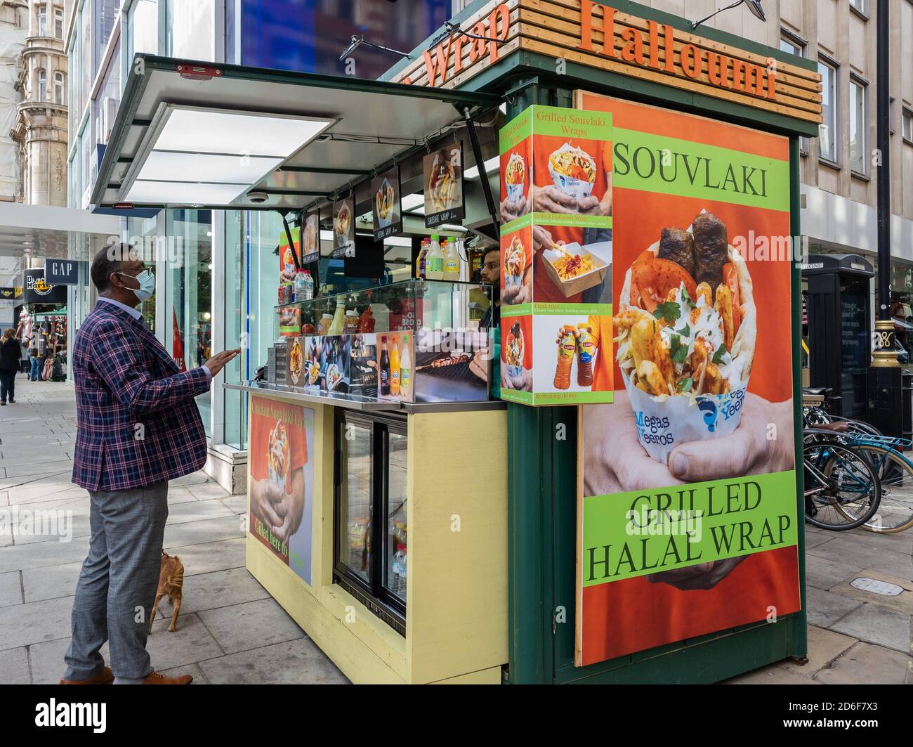A food kiosk on London Oxford Street. Stock Photo