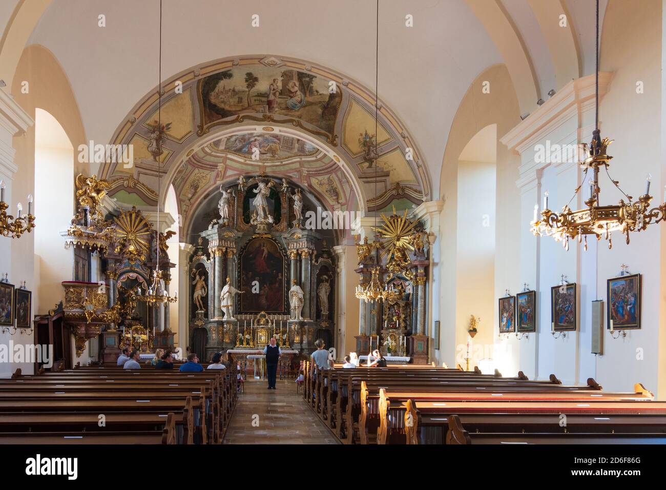 Jois, church at Neusiedler See (Lake Neusiedl), Burgenland, Austria Stock Photo