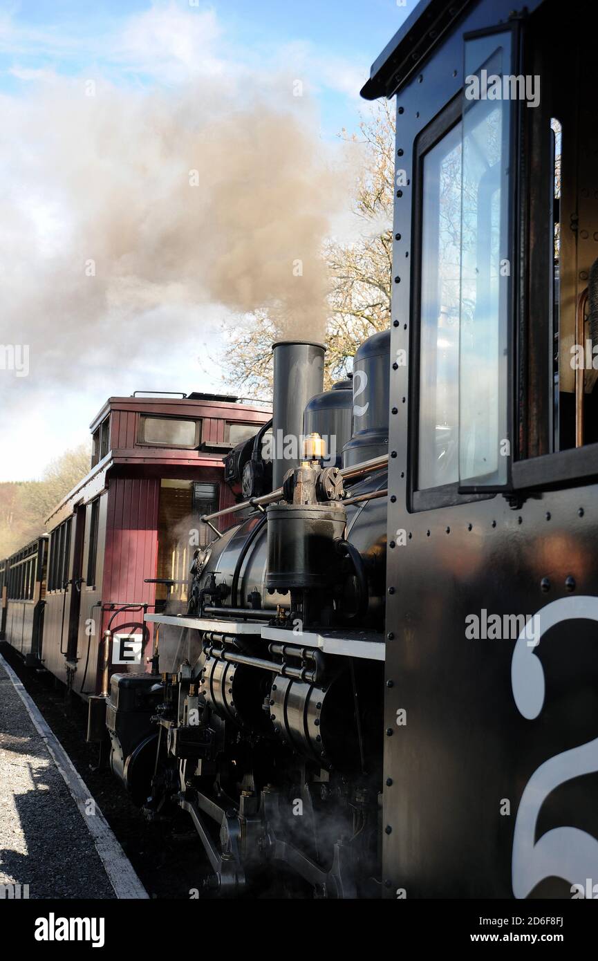 B.M.R. No. '2' at Pontsticill with the first Torpantau - Pant train. Stock Photo