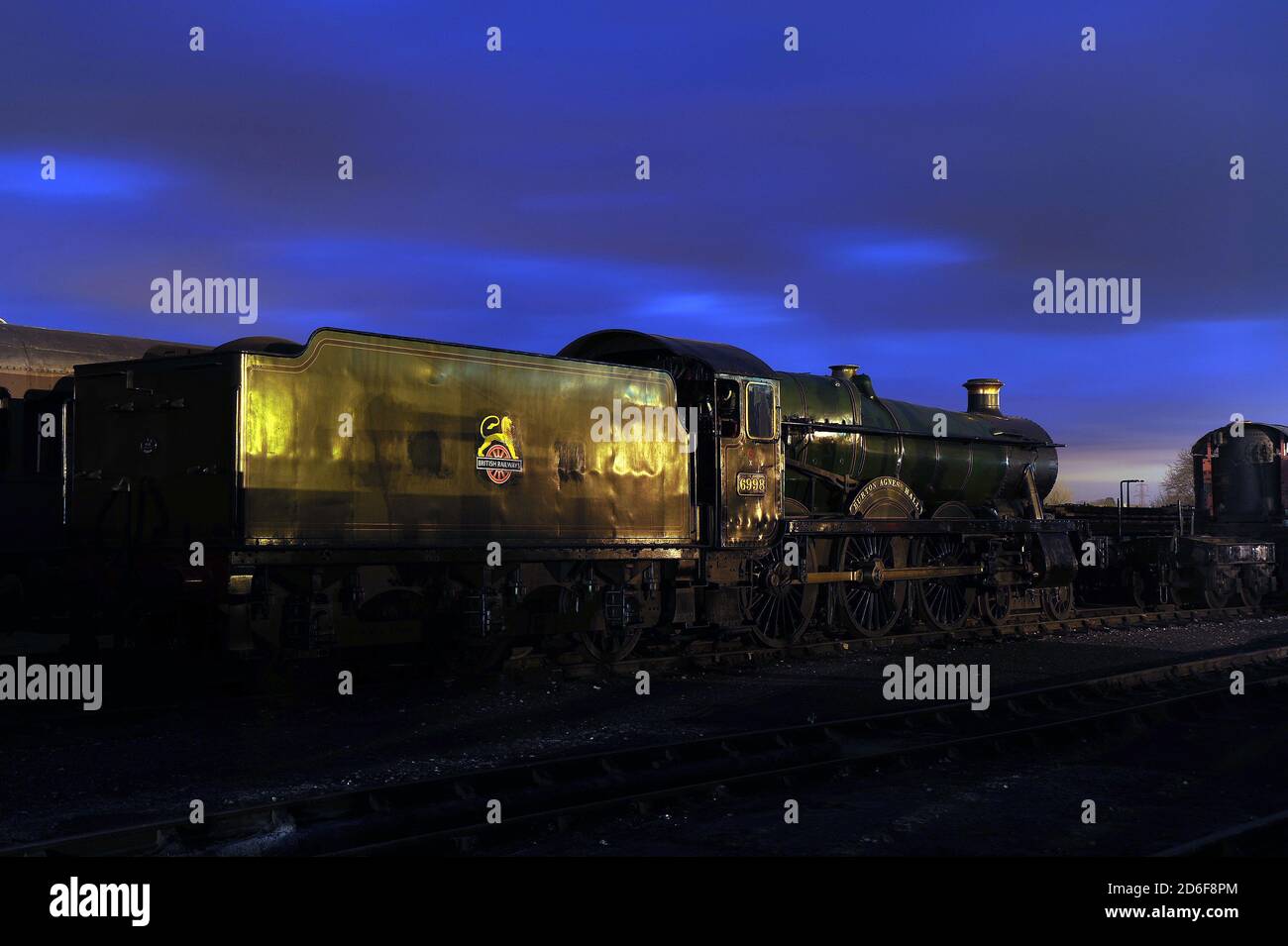 "Burton Agnes Hall" on shed at Didcot. Stock Photo