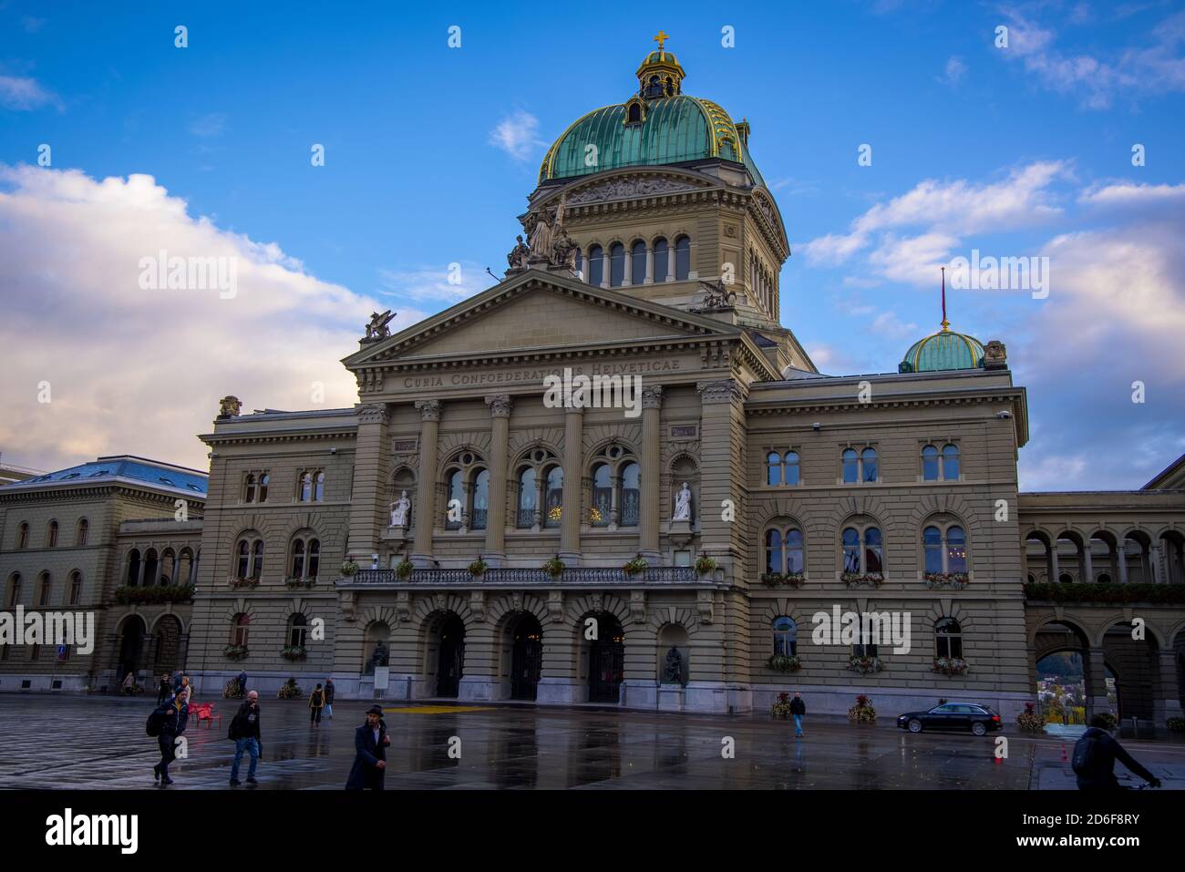 Parliament building in the city of Bern - the capital city of Switzerland - COUNTY OF BERN. SWITZERLAND - OCTOBER 9, 2020 Stock Photo