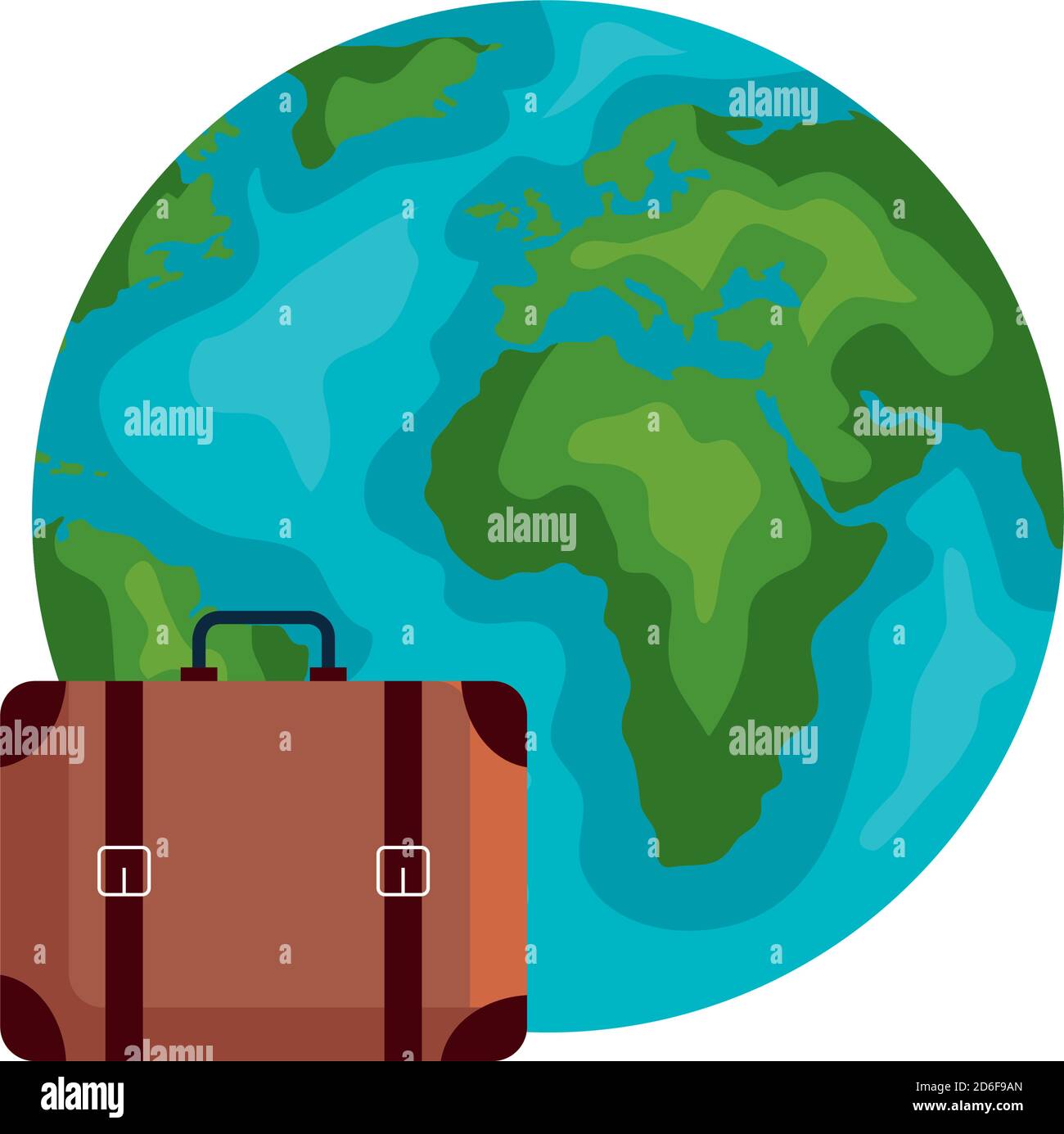 travel bag in front of world vector design Stock Vector Image & Art Alamy