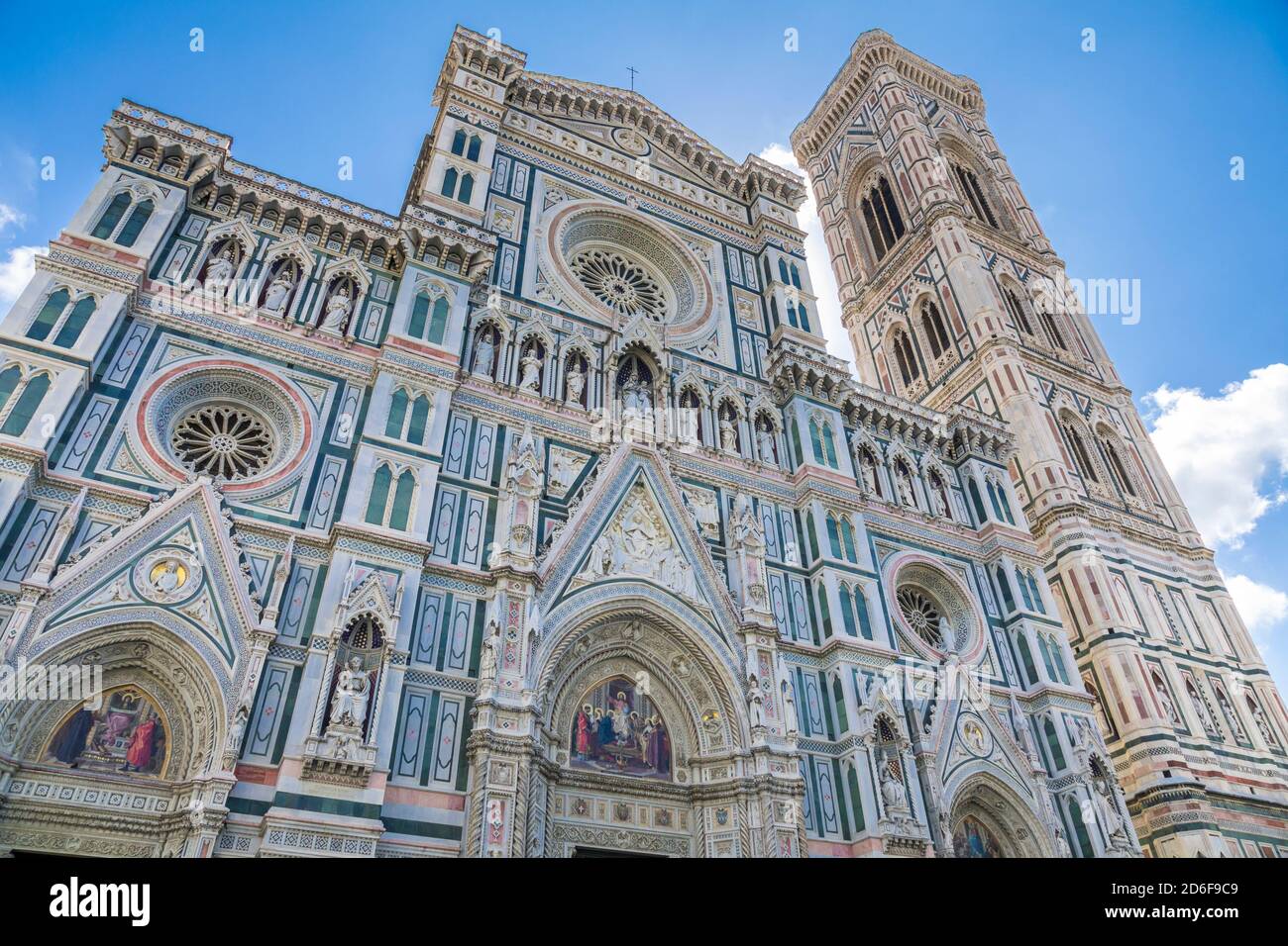 The facade of the Cathedral of Florence, Cathedral of Saint Mary of the Flower, Tuscany, Italy Europe Stock Photo