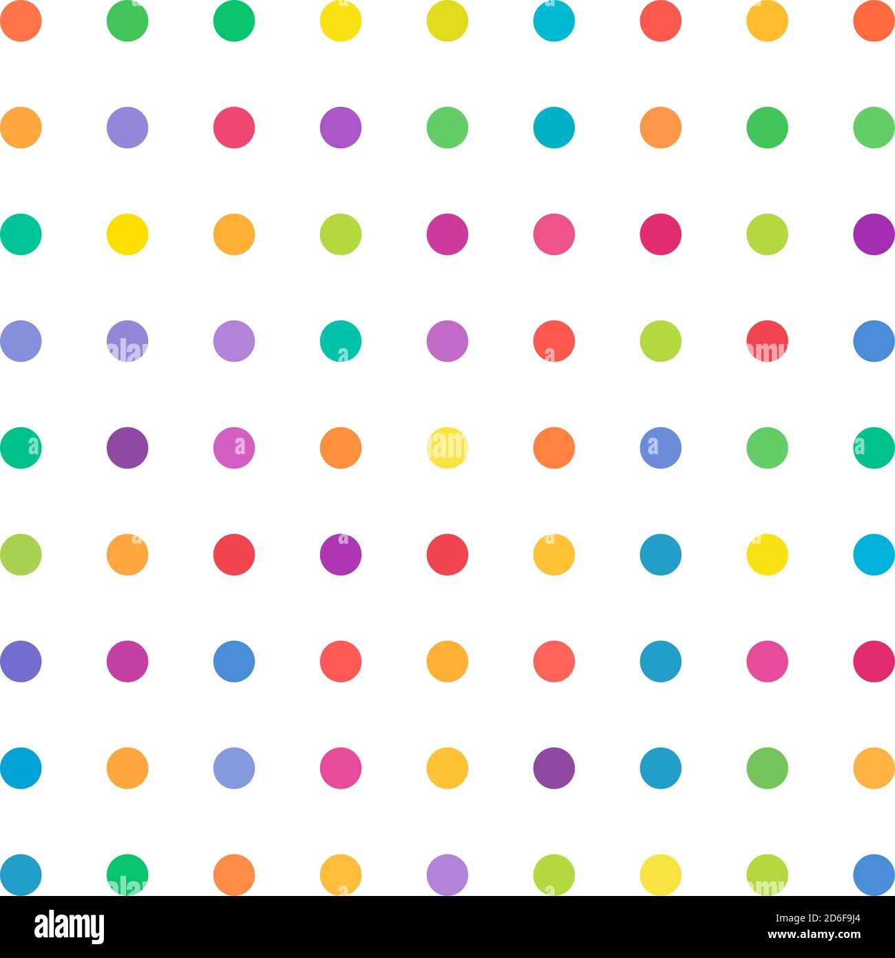 Circles, dots, polka-dots seamlessly repeatable colorful pattern, background. Speckle, stipple, stippling illustration. Vector Stock Vector