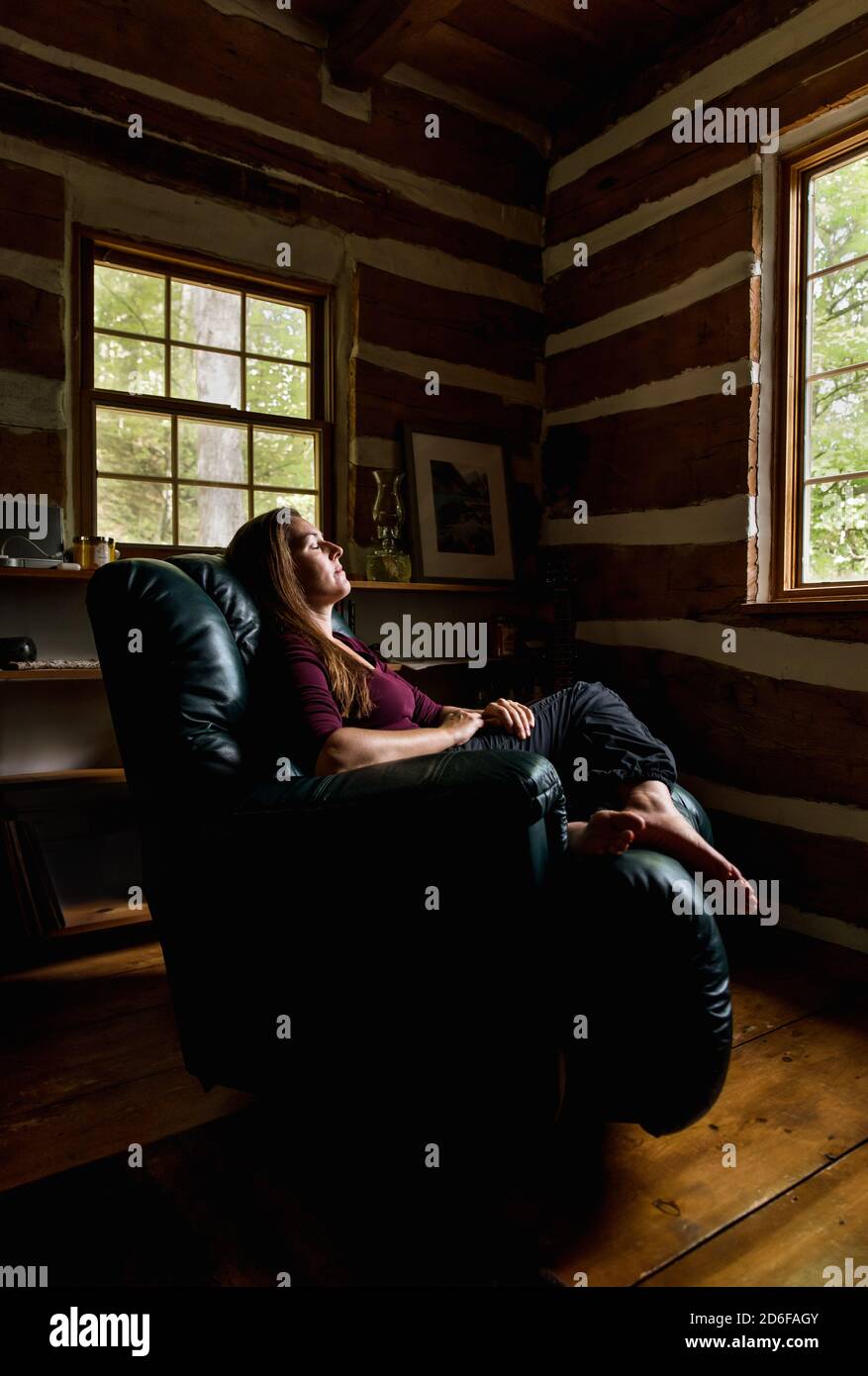 Recliner chair woman hi res stock photography and images Alamy