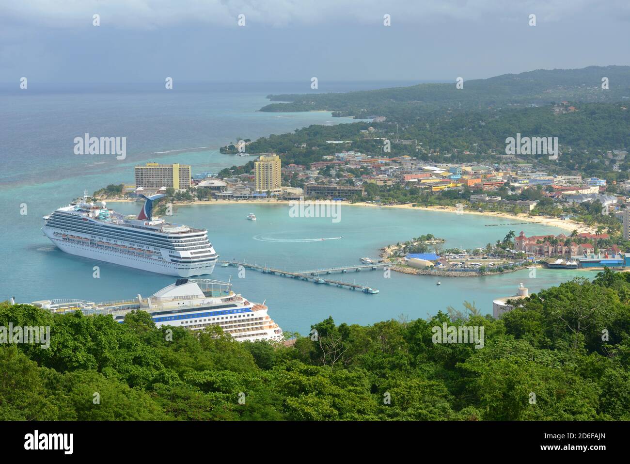Carnival Cruise ship Victory anchor offshore in Ocho Rios, Jamaica
