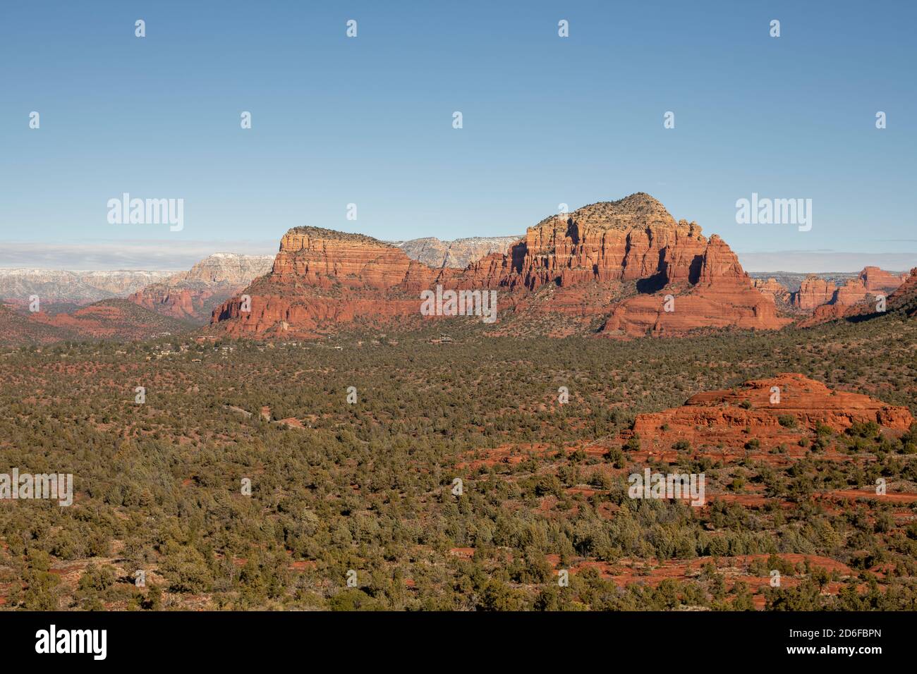 View of Twin Buttes and Chapel of the Holy Cross, Sedona AZ Stock Photo Alamy