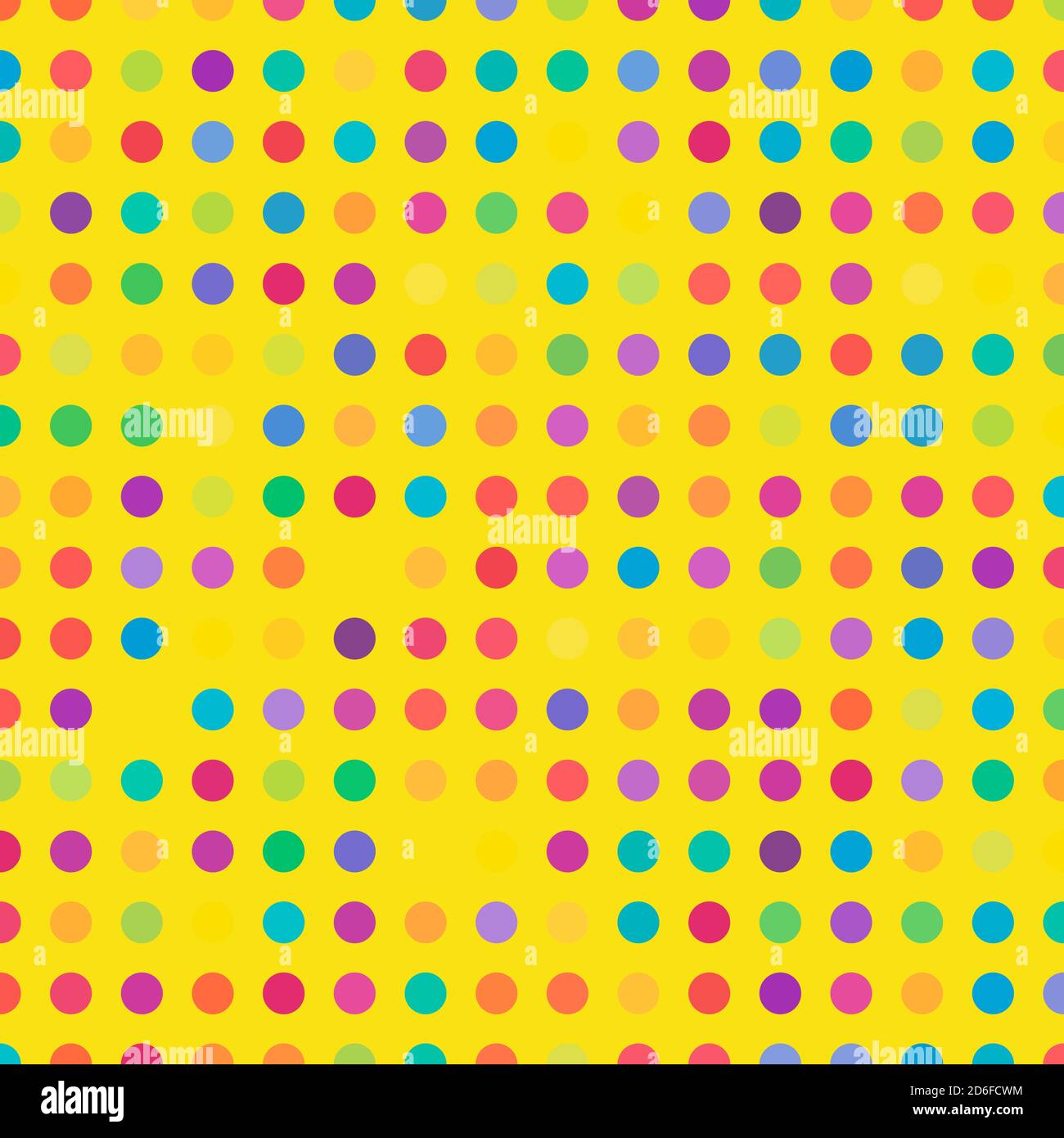 Circles, dots, polka-dots seamlessly repeatable colourful pattern, background. Speckle, stipple, stippling illustration. Vector Stock Vector
