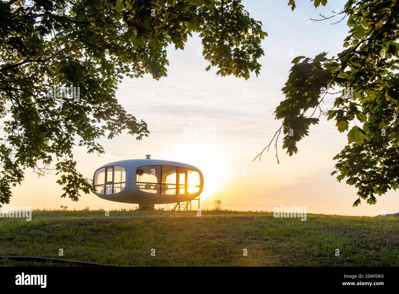 Germany, Mecklenburg-Western Pomerania, Binz, former lifeguard tower, today the wedding room, built according to plans by the civil engineer Ulrich Müther, shell construction Stock Photo