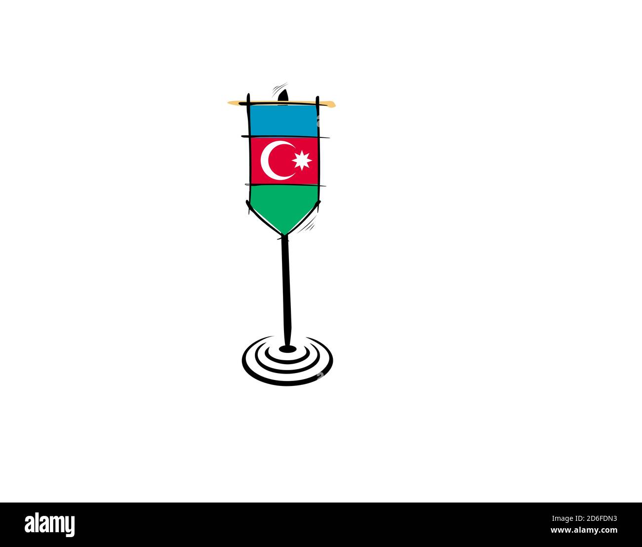 azerbaijan flag on white background in vector illustration Stock Vector