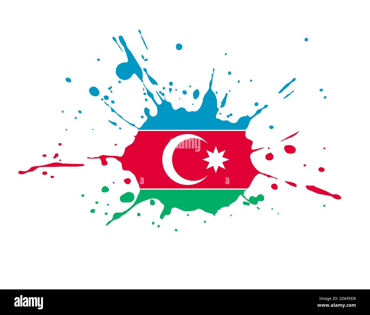 azerbaijan flag on white background in vector illustration Stock Vector