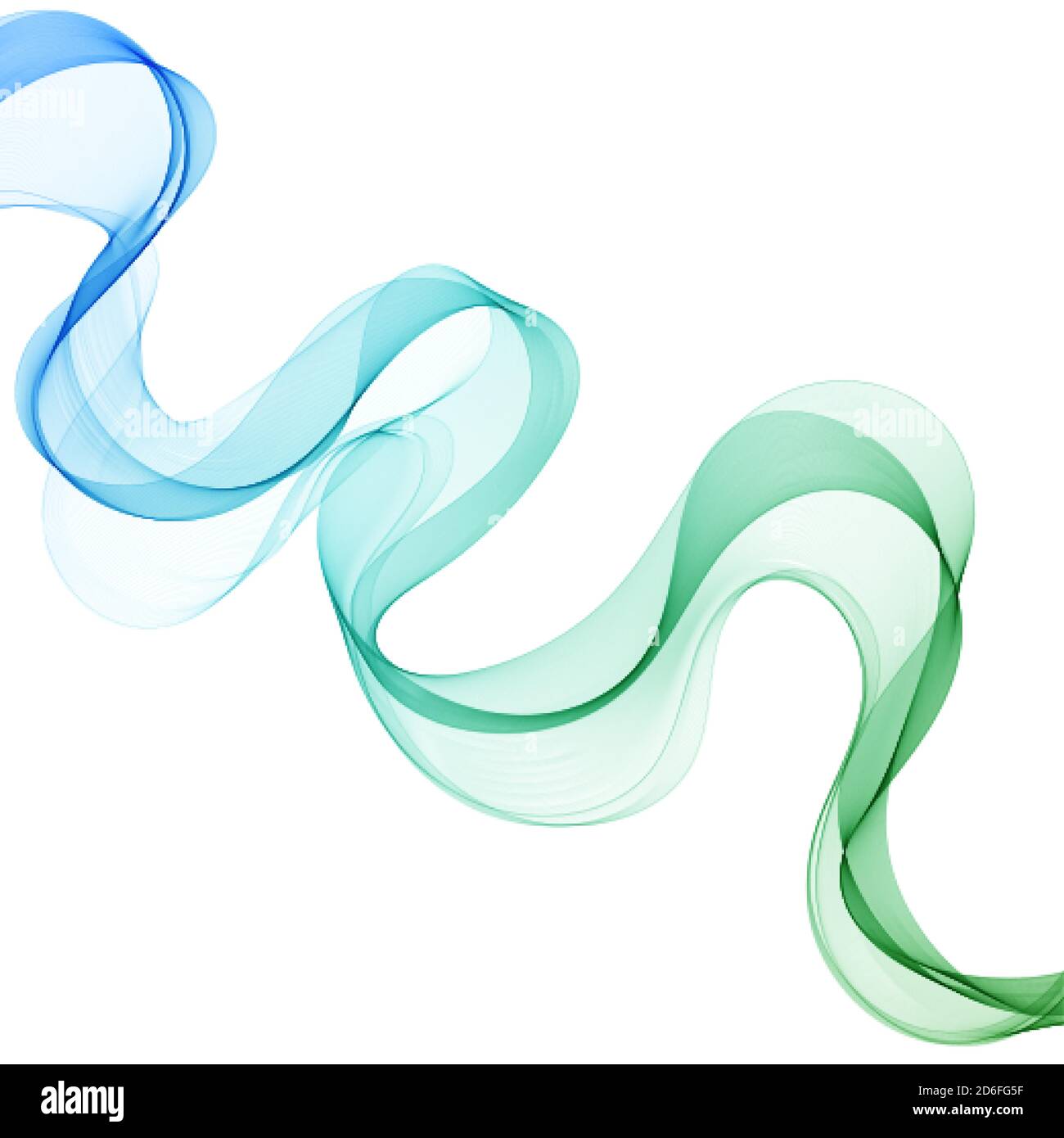 Blue abstract wave. Curves isolated on white background Stock Vector