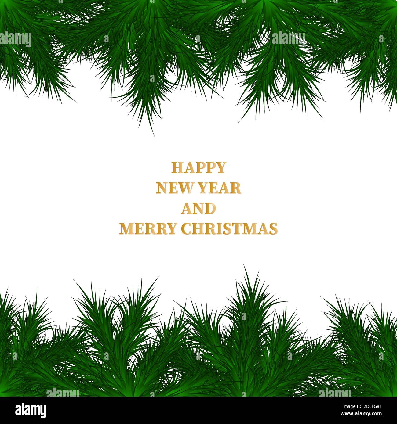 Festive postcard. Christmas background. Tree branches Stock Vector