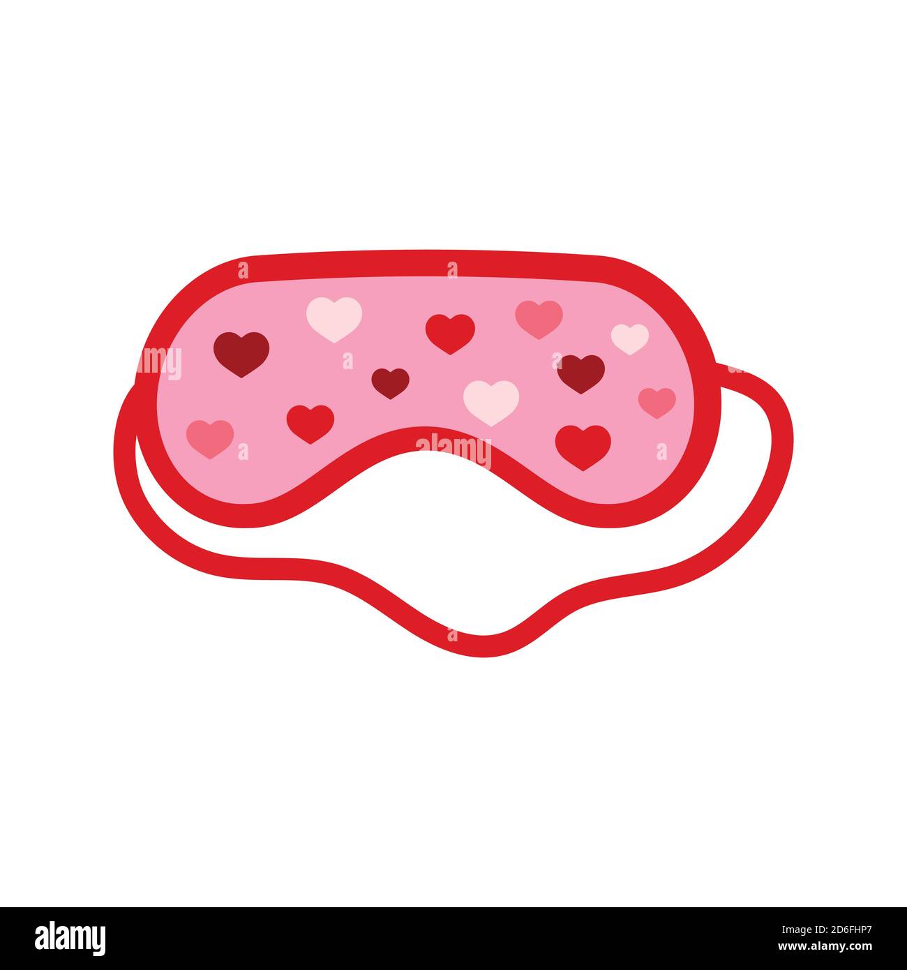 Sleep mask with pink hearts vector illustration Stock Vector Image