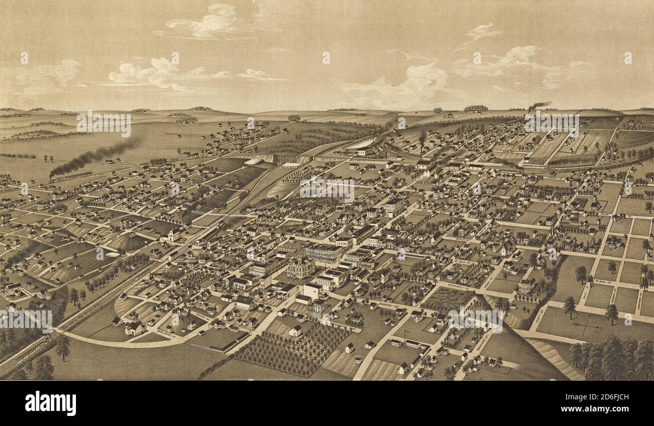 Greenville, Texas, county seat of Hunt County 1886. city plan from 