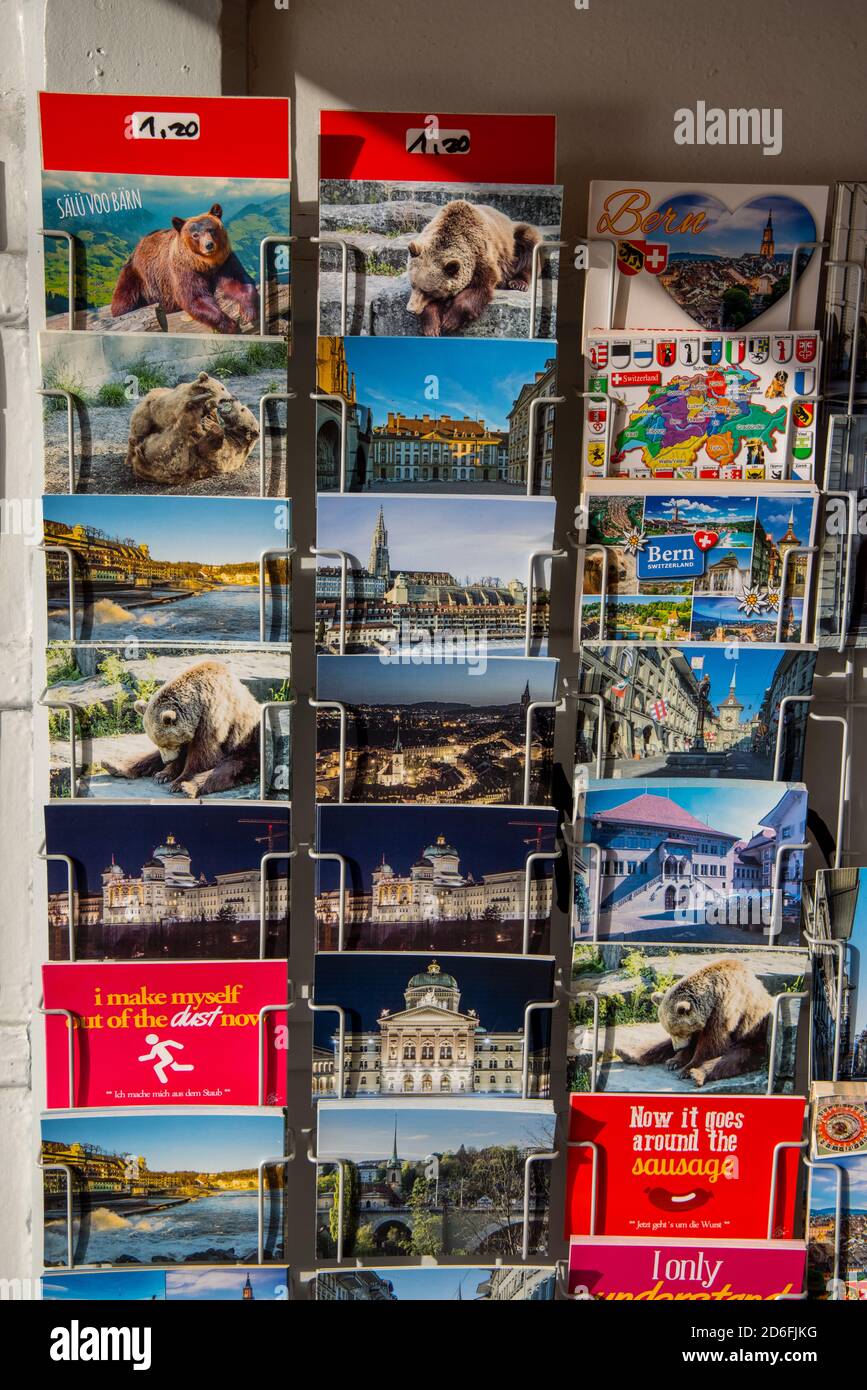 Postcards from the city of Bern - COUNTY OF BERN. SWITZERLAND - OCTOBER 9, 2020 Stock Photo