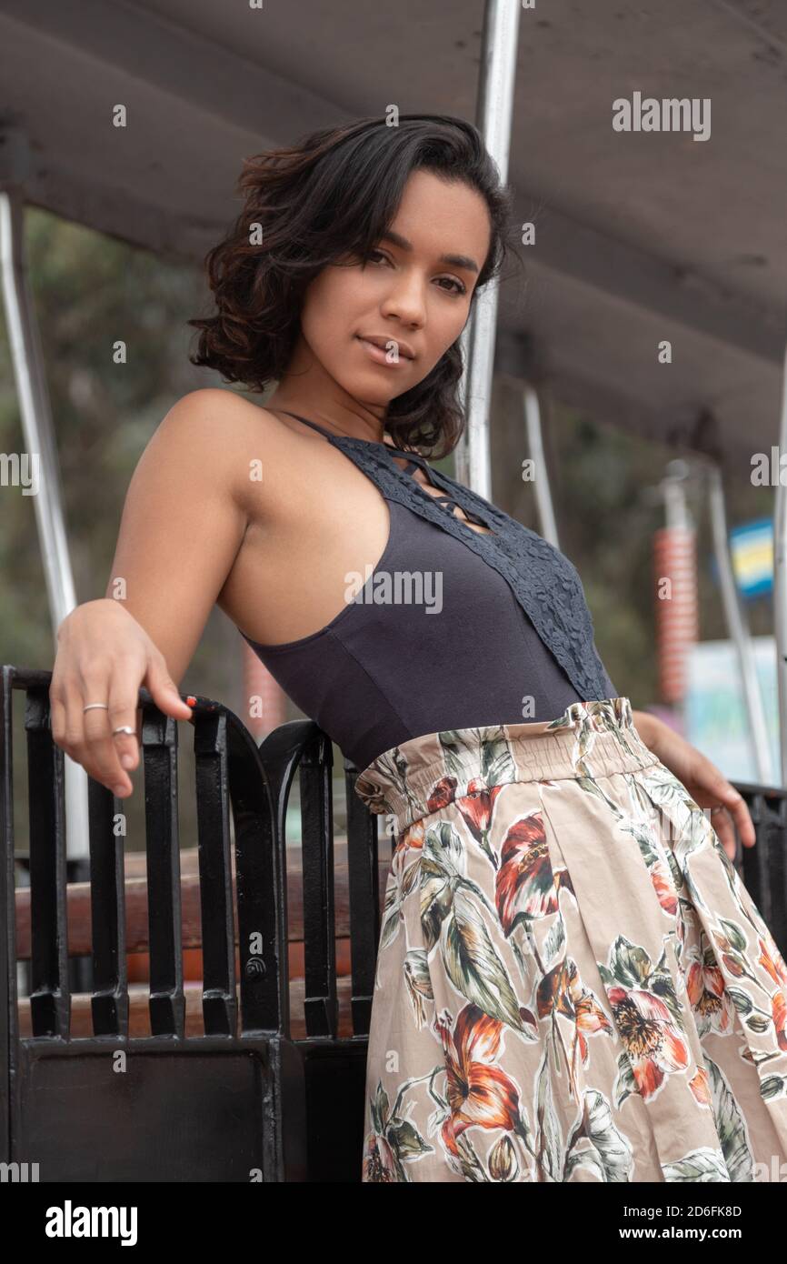 Latina woman wearing skirt hi-res stock photography and images - Alamy