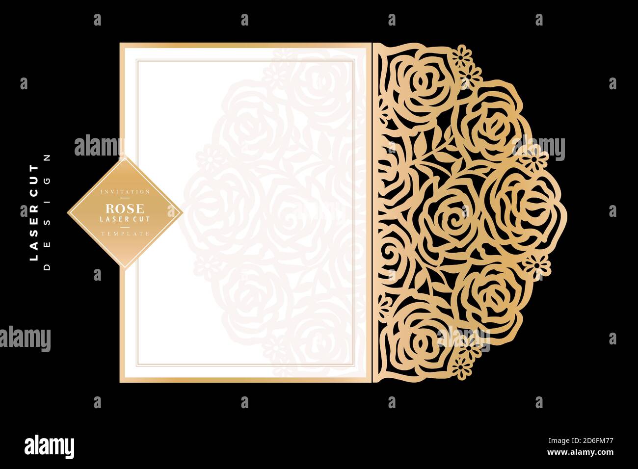 Rose Laser cut, minimalist floral laser cut gold paper, flower template