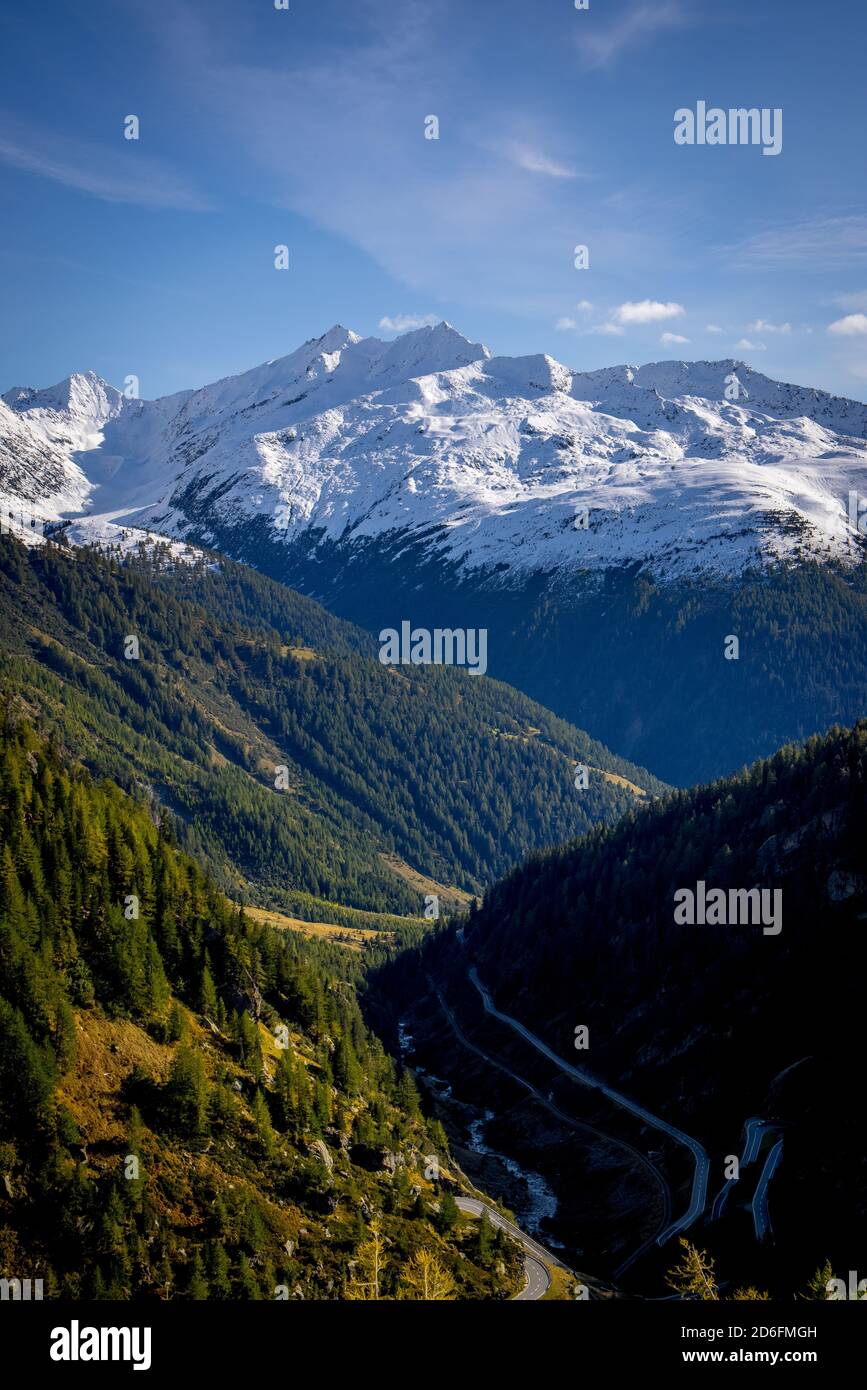 The Swiss Alps - amazing view over the mountains of Switzerland Stock ...