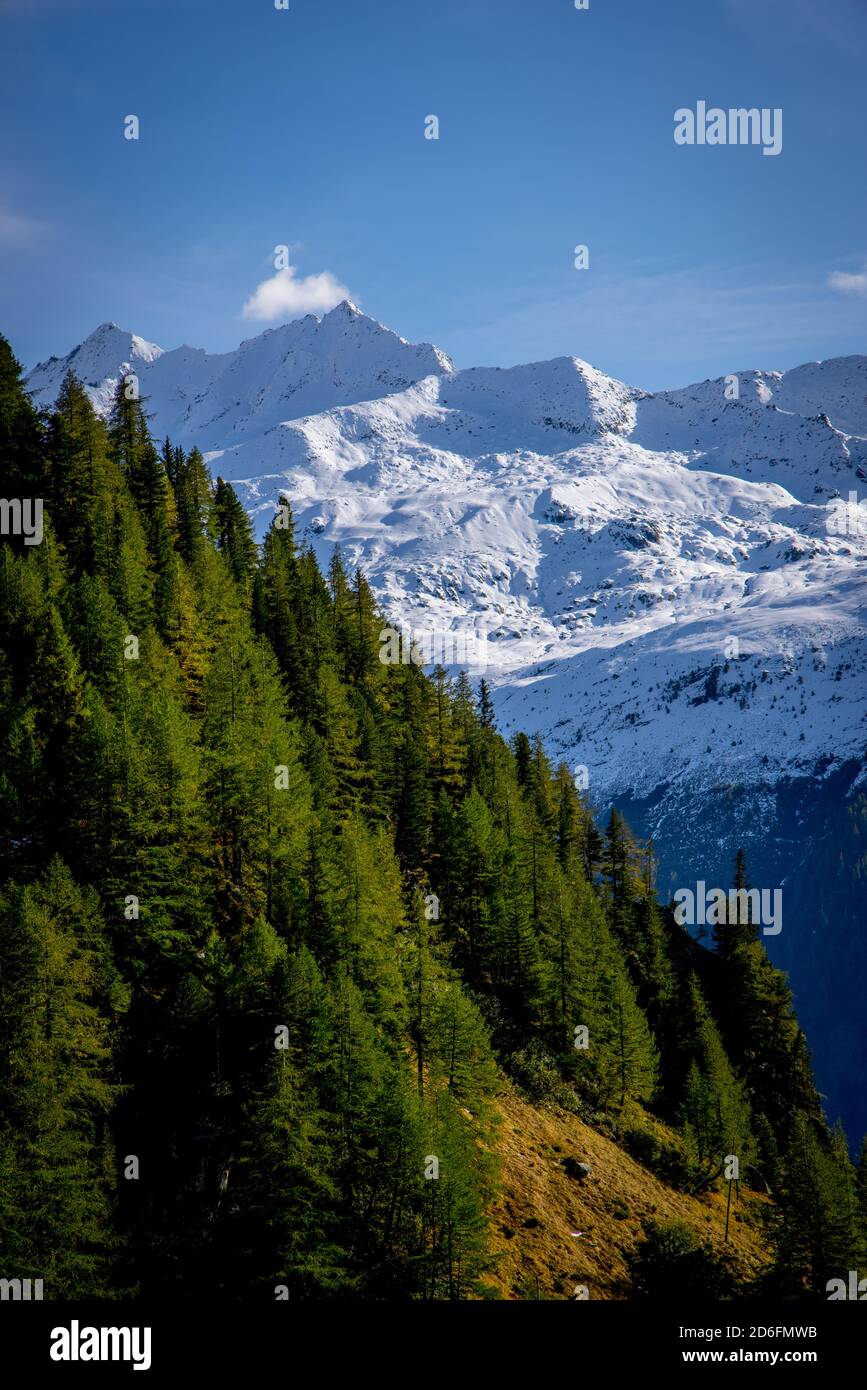 The Swiss Alps - amazing view over the mountains of Switzerland Stock ...