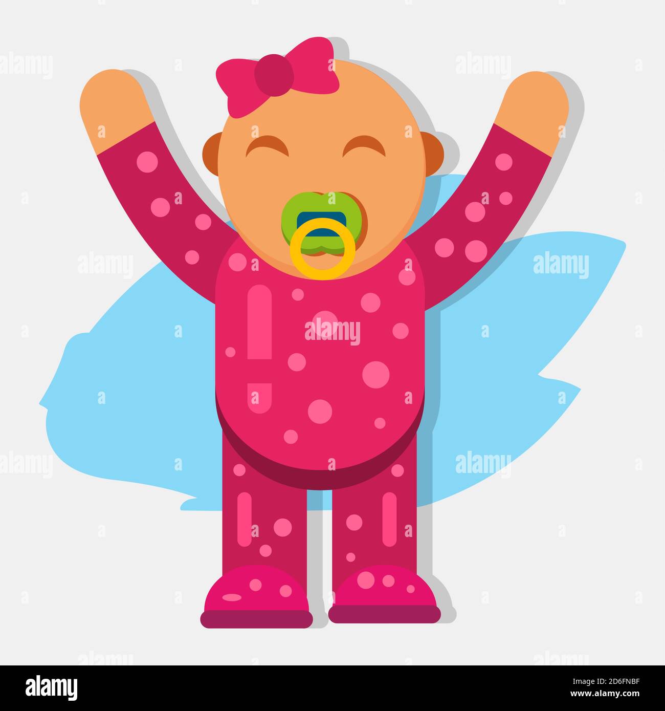 baby girl use pacifier say hi vector illustration Stock Vector Image