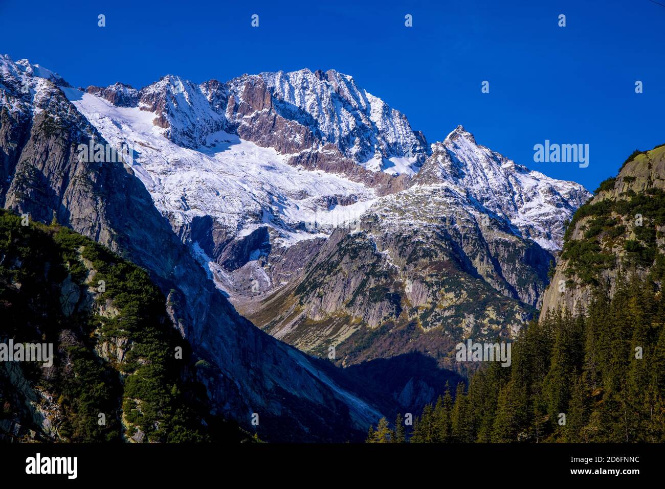 The Swiss Alps amazing view over the mountains of Switzerland Stock