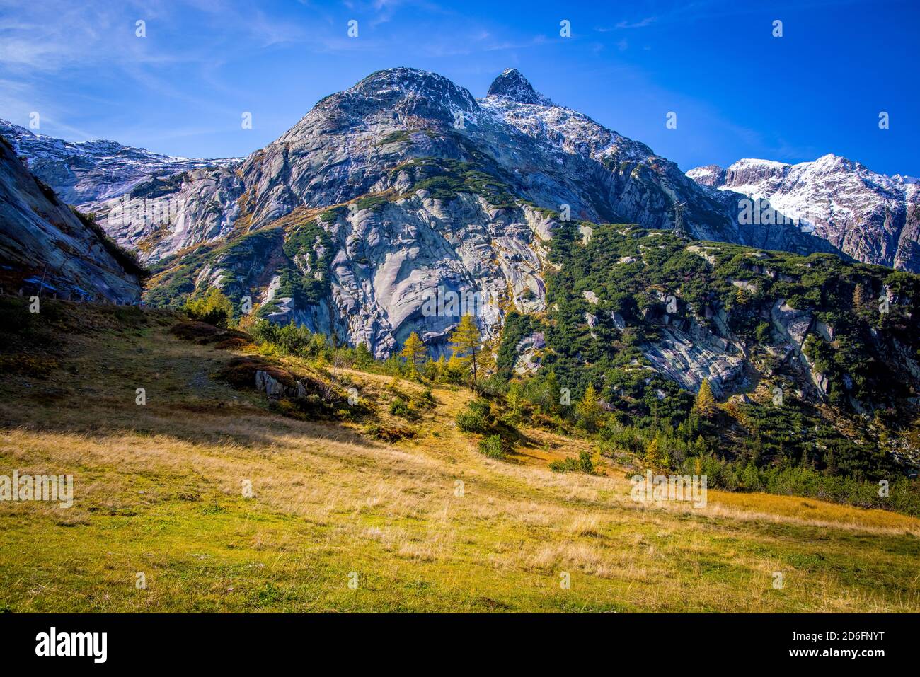 The Swiss Alps - amazing view over the mountains of Switzerland Stock Photo