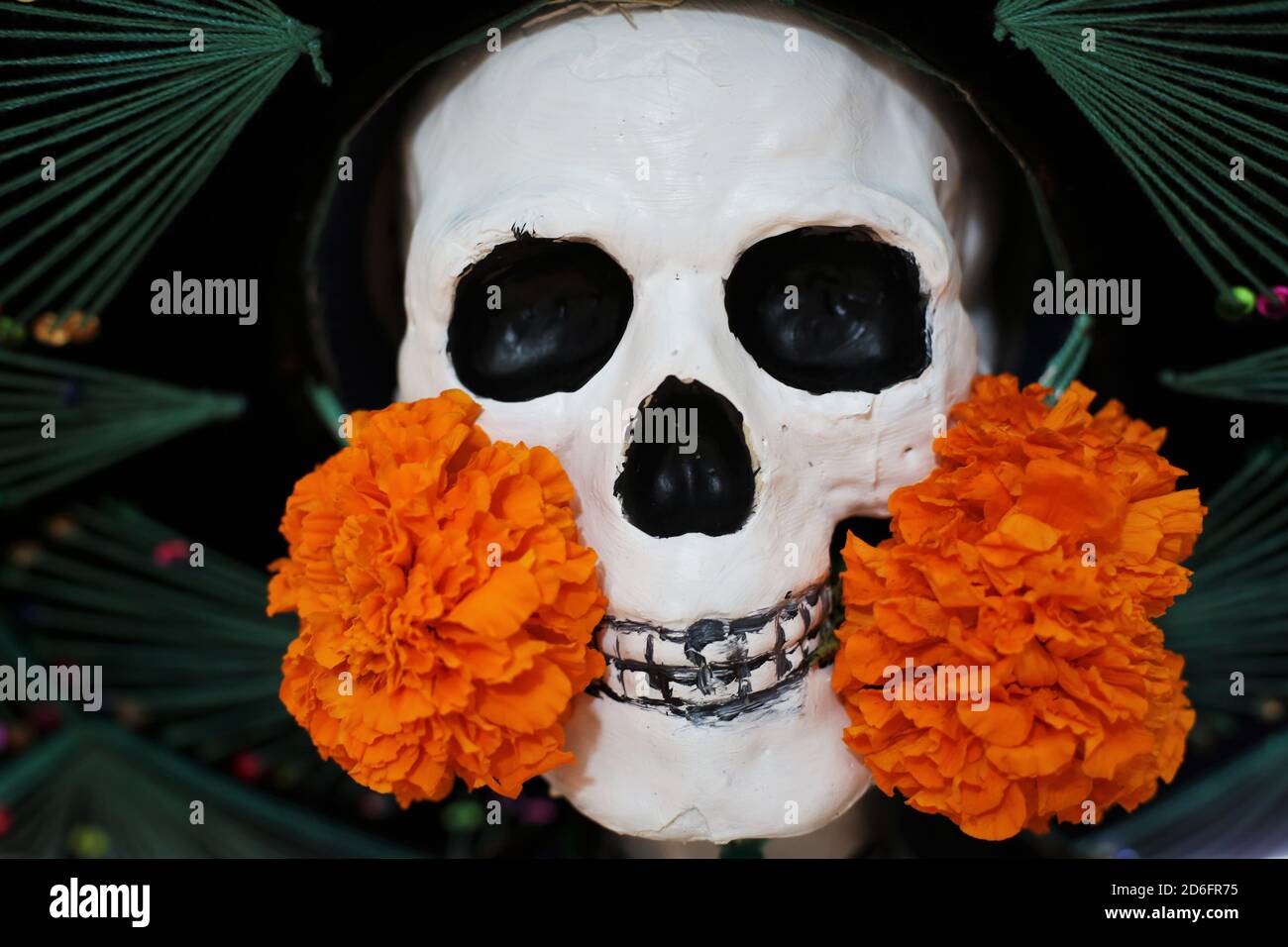 Dia de los Muertos - Day of the Dead - altar details. Stock Photo