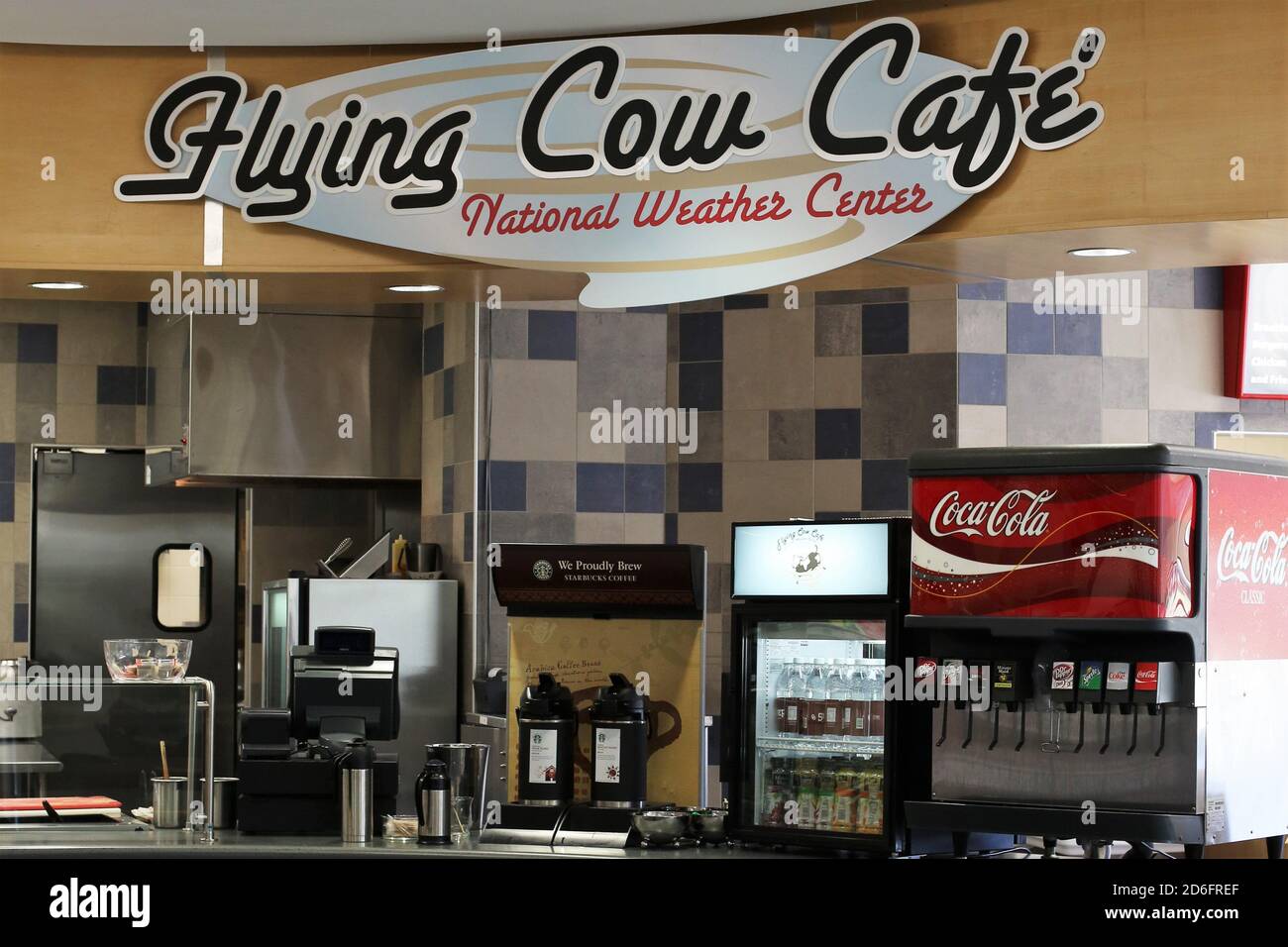 The Flying Cow Cafe, in the National Weather Center offices in Norman, Oklahoma. Stock Photo
