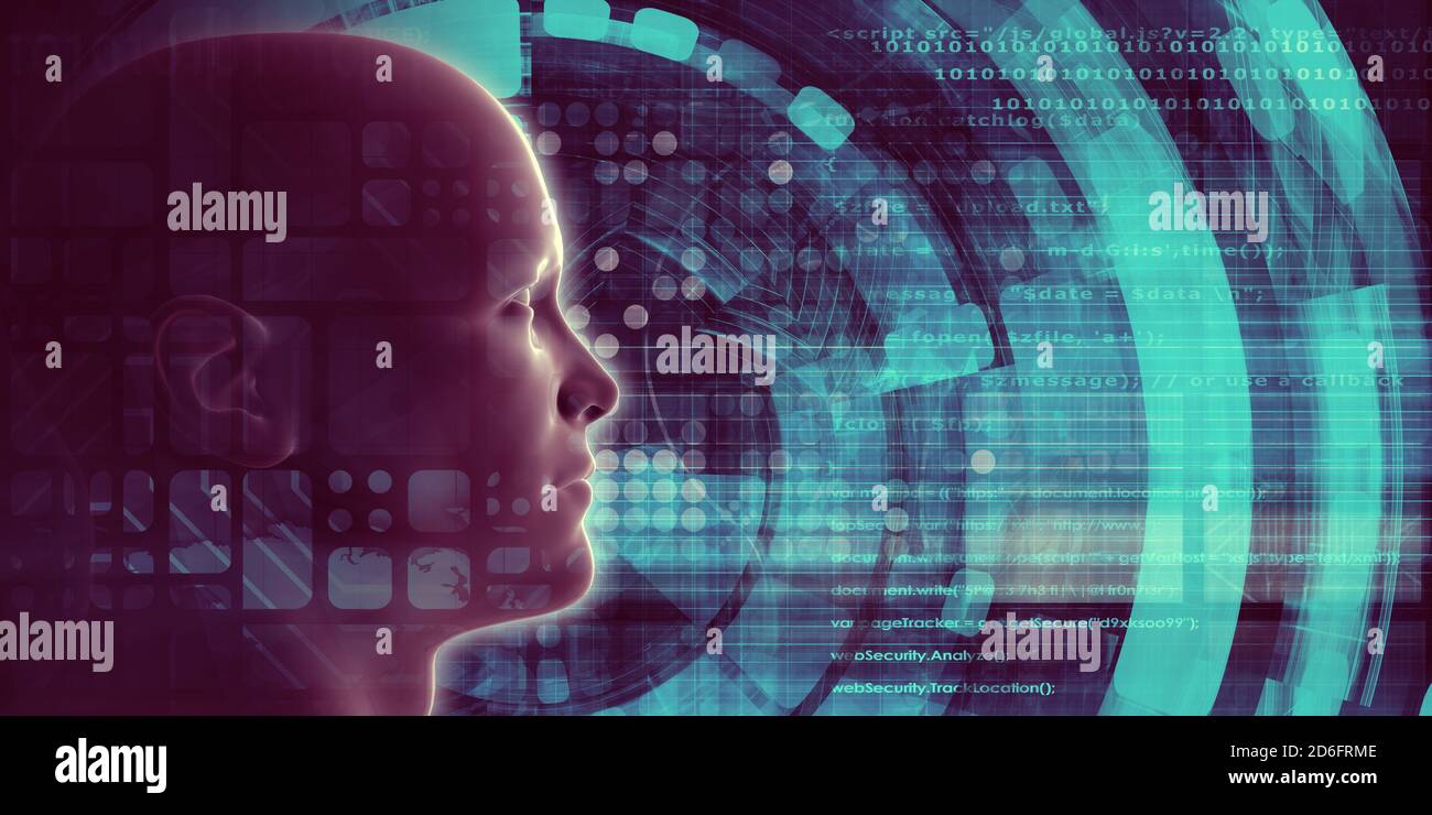 Mind Brain Code as Data Visualization Concept Art Stock Photo - Alamy